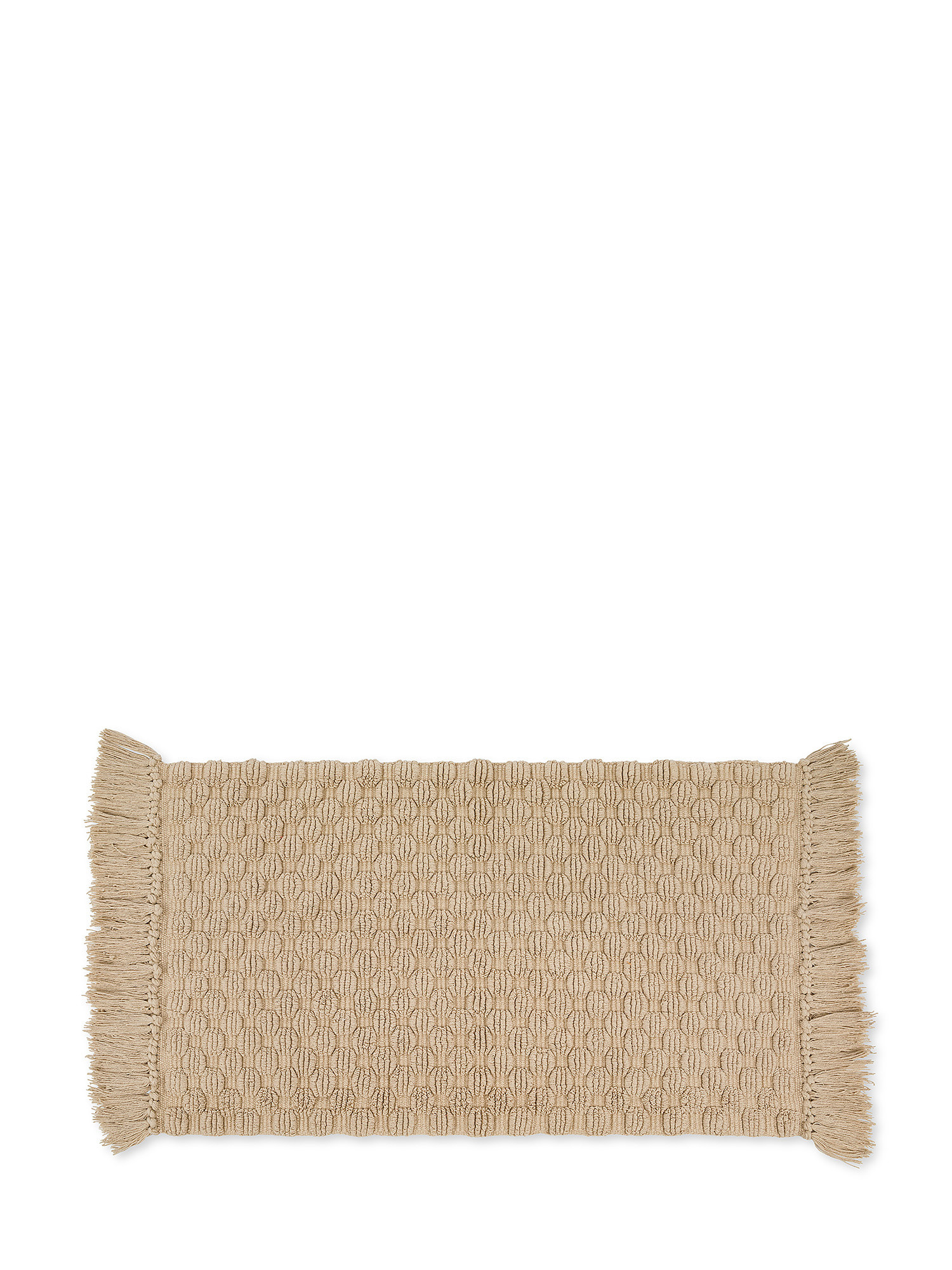 Bath mat in jacquard fabric with relief motif, Beige, large image number 0