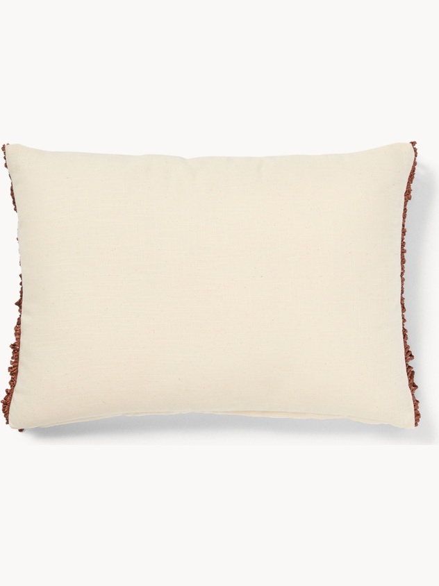 Cuscino in slub di cotone con frange 35x50cm - Prezzo di lancio