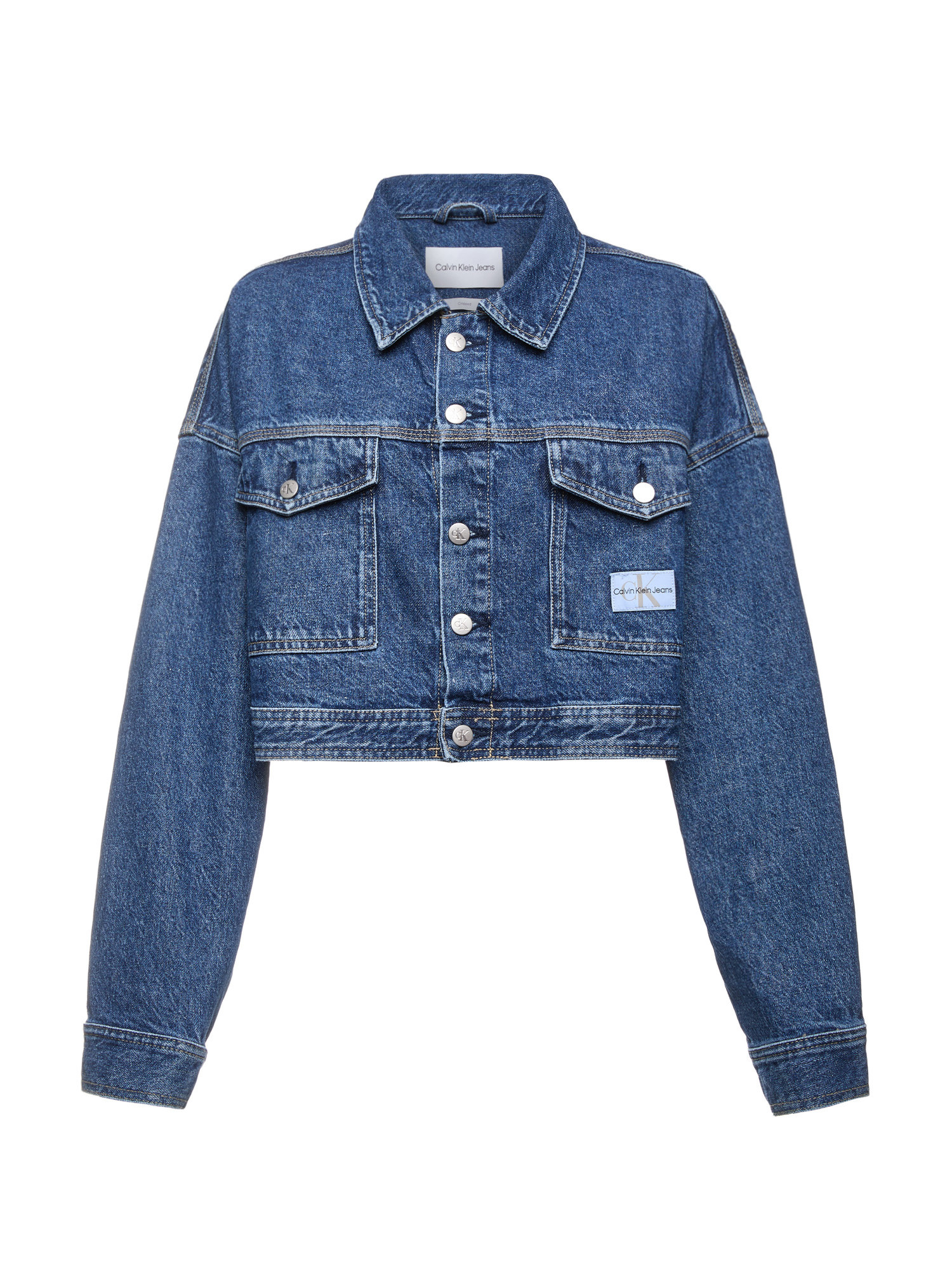 Calvin Klein Jeans - Cropped relaxed-fit jacket in denim, Denim, large image number 0