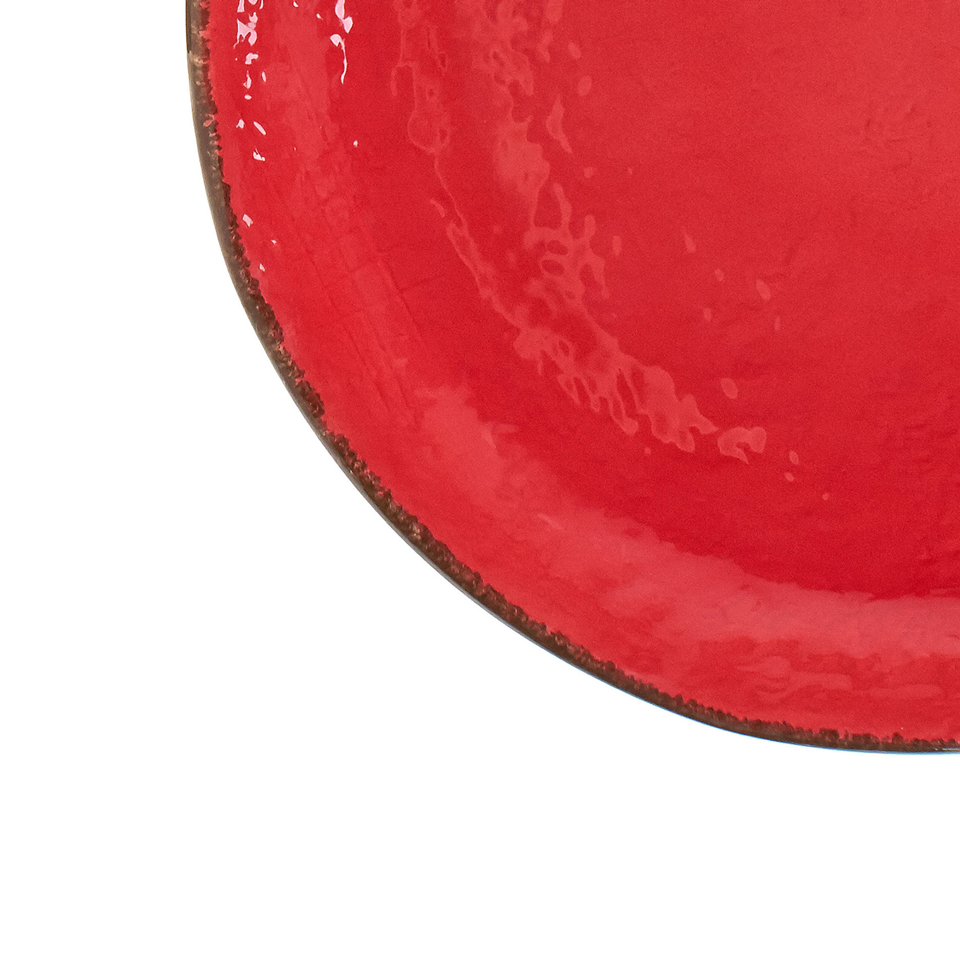 Piatto da portata ceramica artigianale Preta, Rosso, large image number 2
