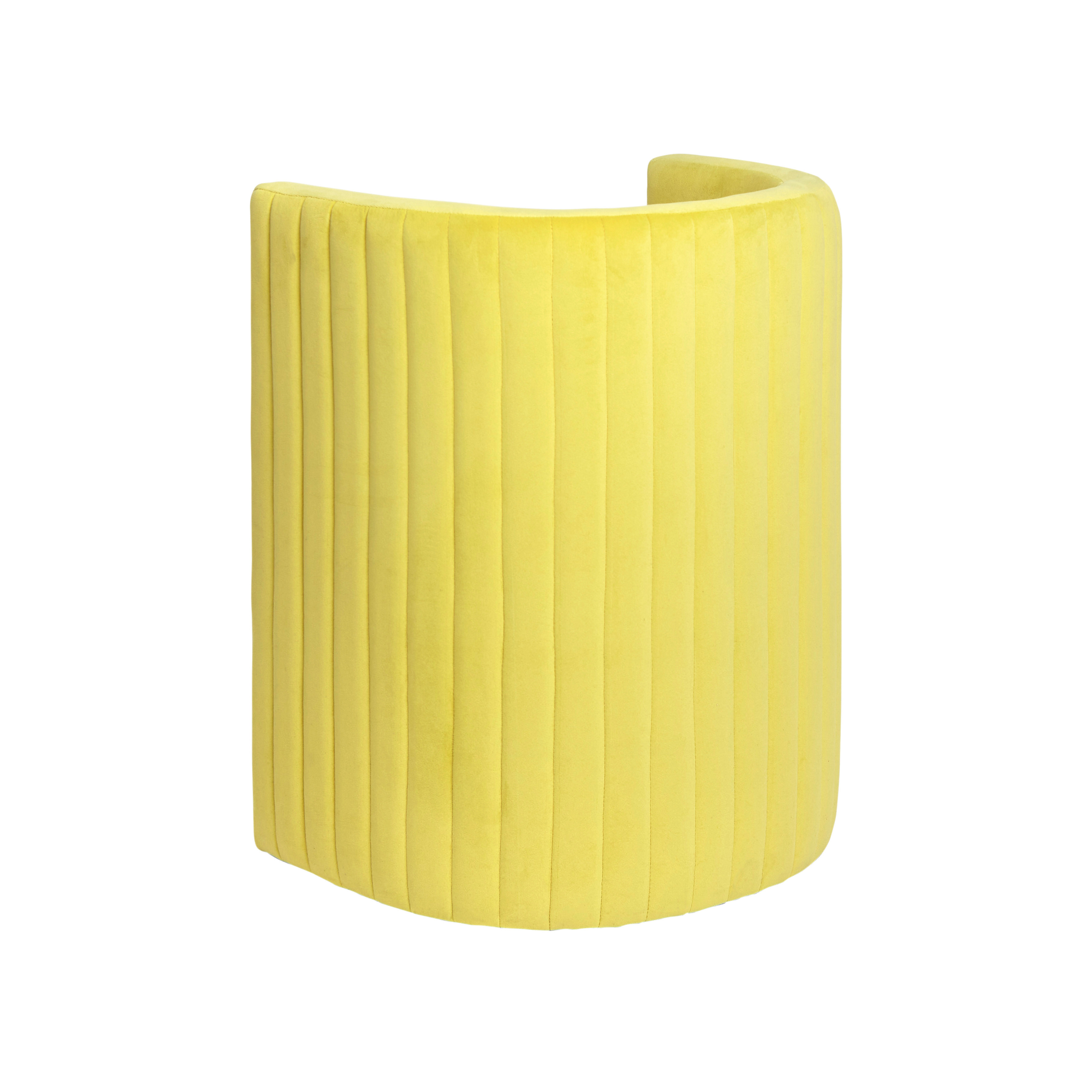 Round armchair and stool set, Yellow, large image number 1
