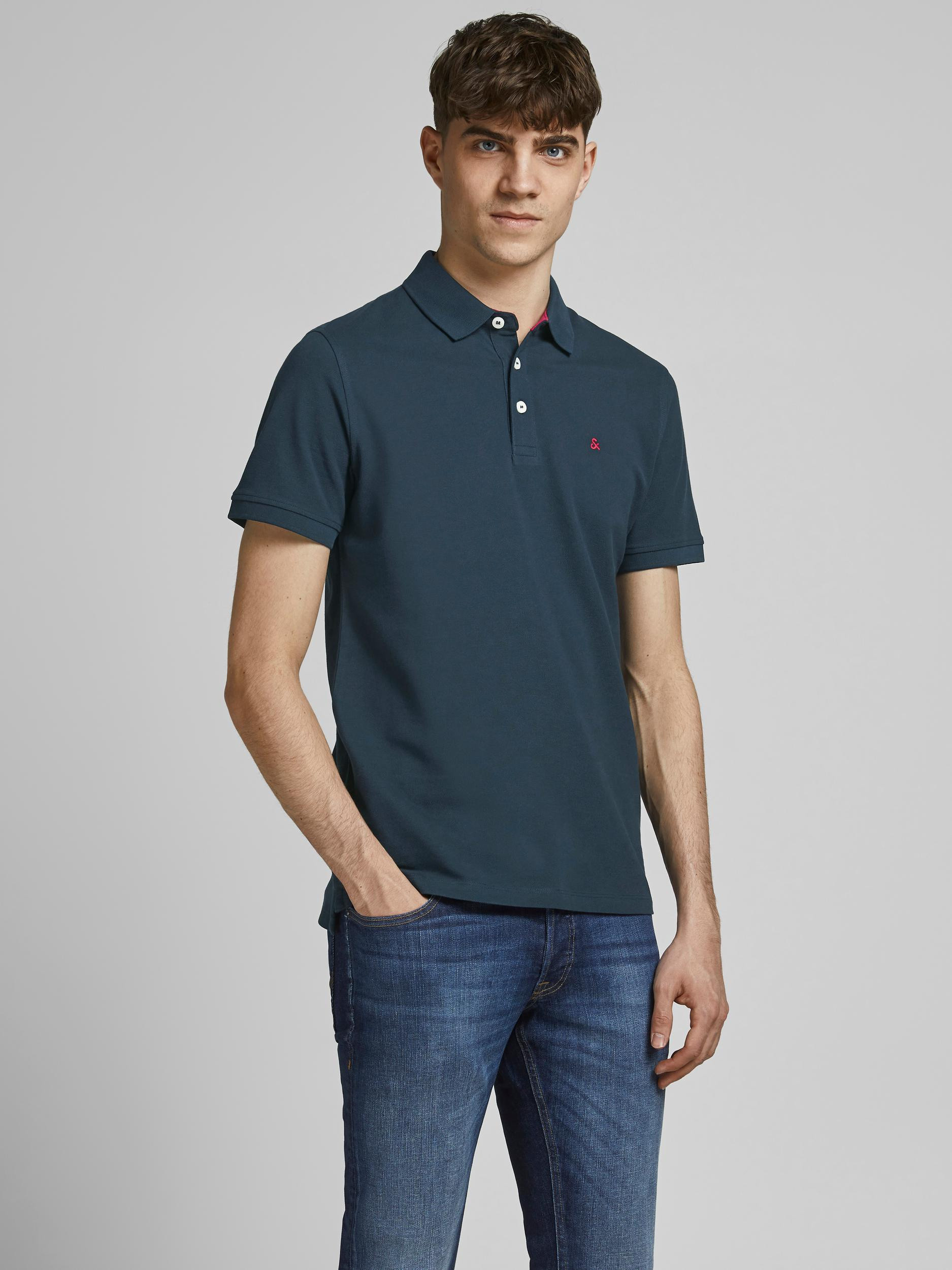 Polo in cotton  piqué, Blue, large image number 1