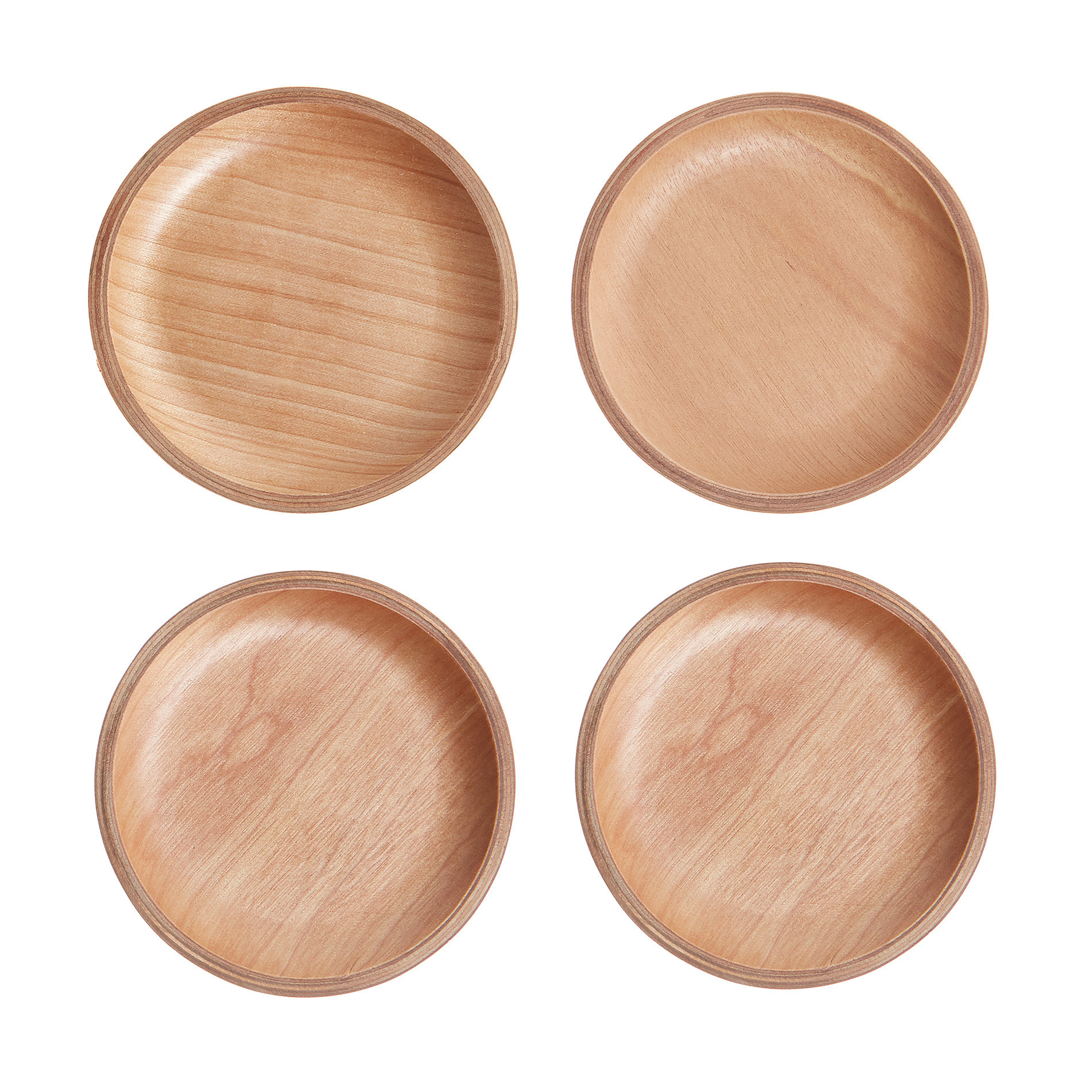 4-pack birch wood drinks coasters, , large image number 0