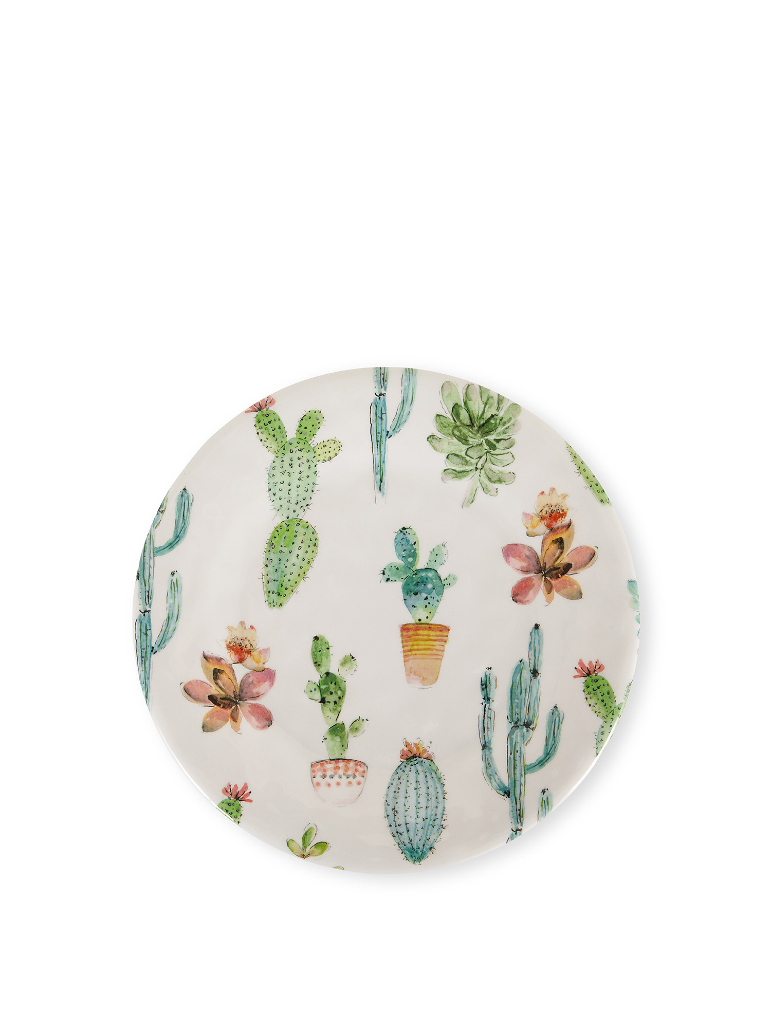 Melamine fruit plate with cactus motif, White, large image number 0