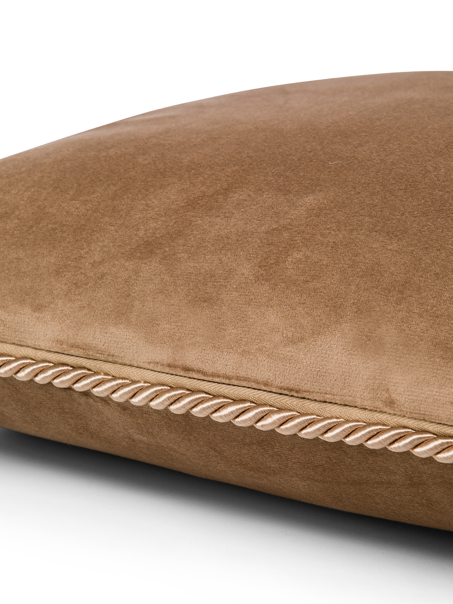 Solid color velvet cushion 45X45cm, TAUPE, large image number 2