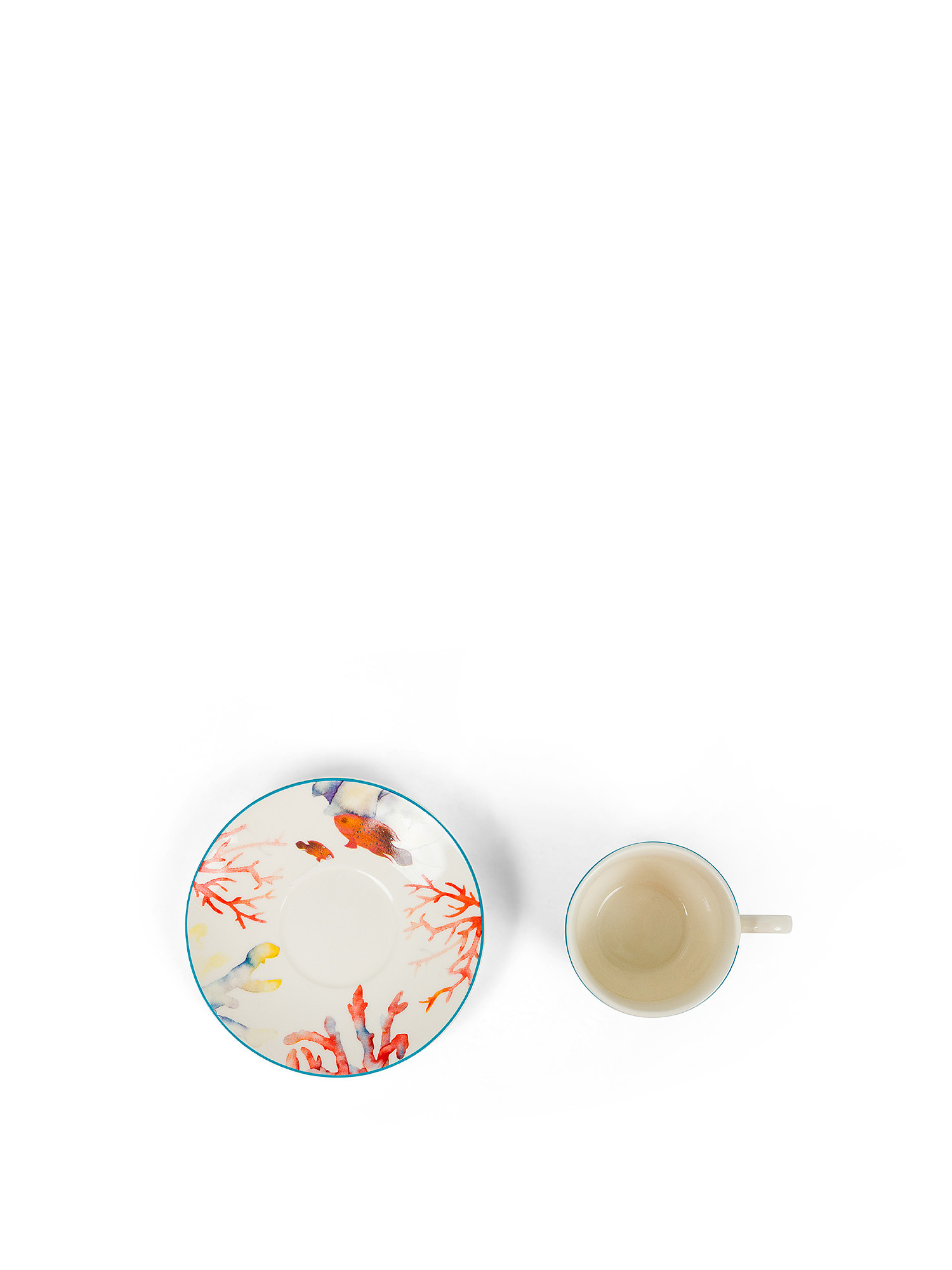 Coffee cup with fish pattern, White / Blue, large image number 1