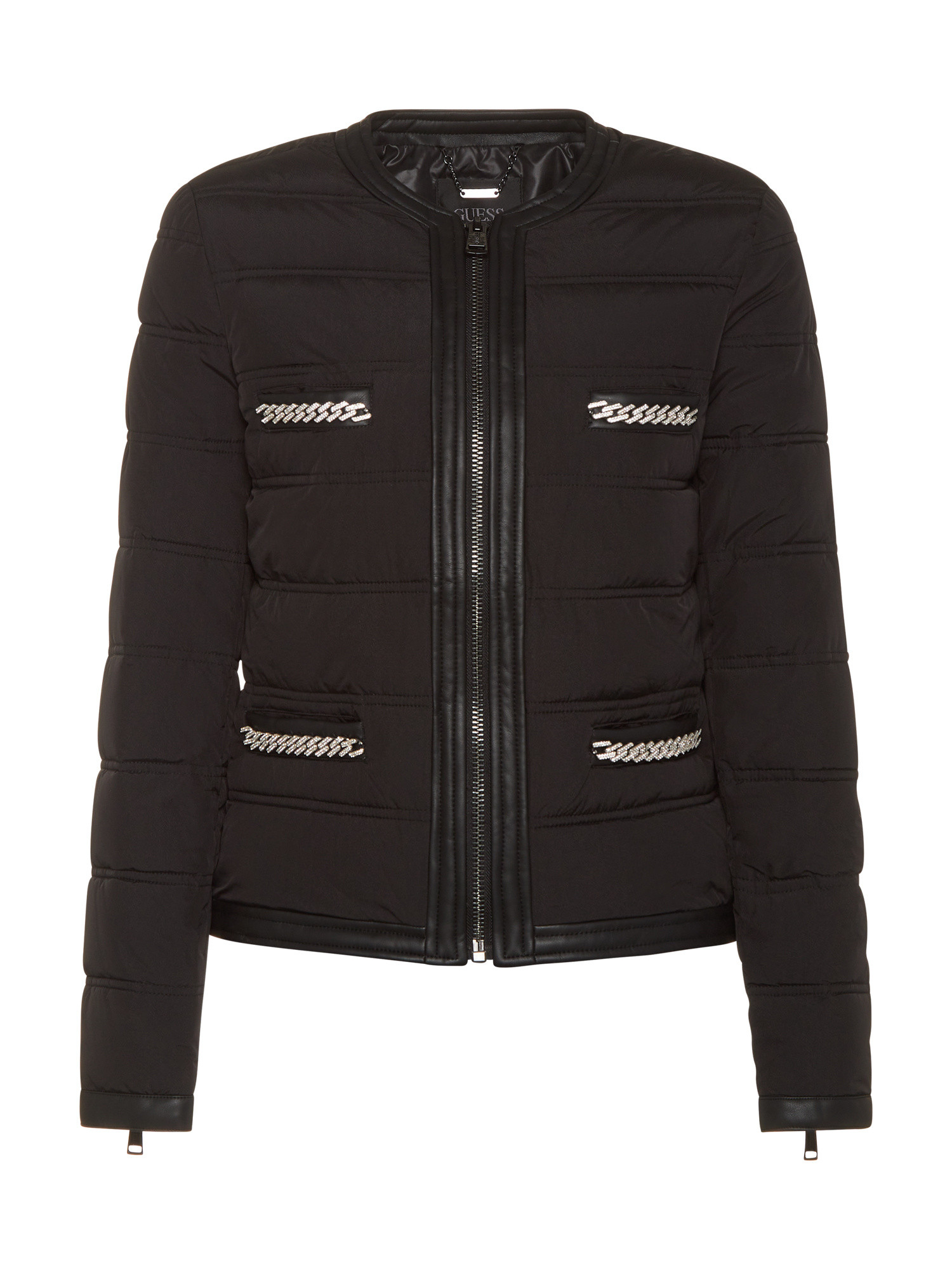Guess - Down jacket with chain detail, Black, large image number 0