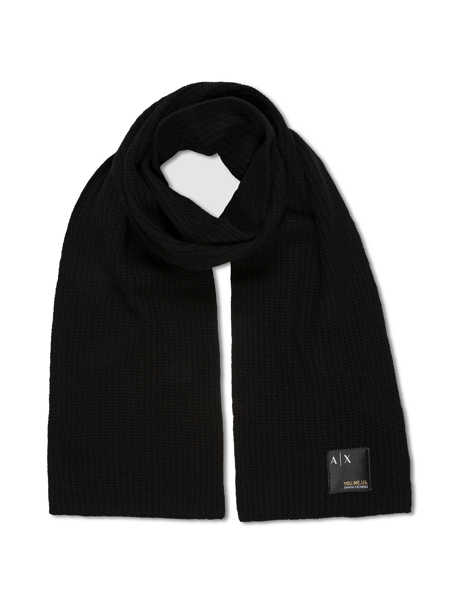 Armani Exchange - Scarf in recycled wool blend, Black, large image number 0