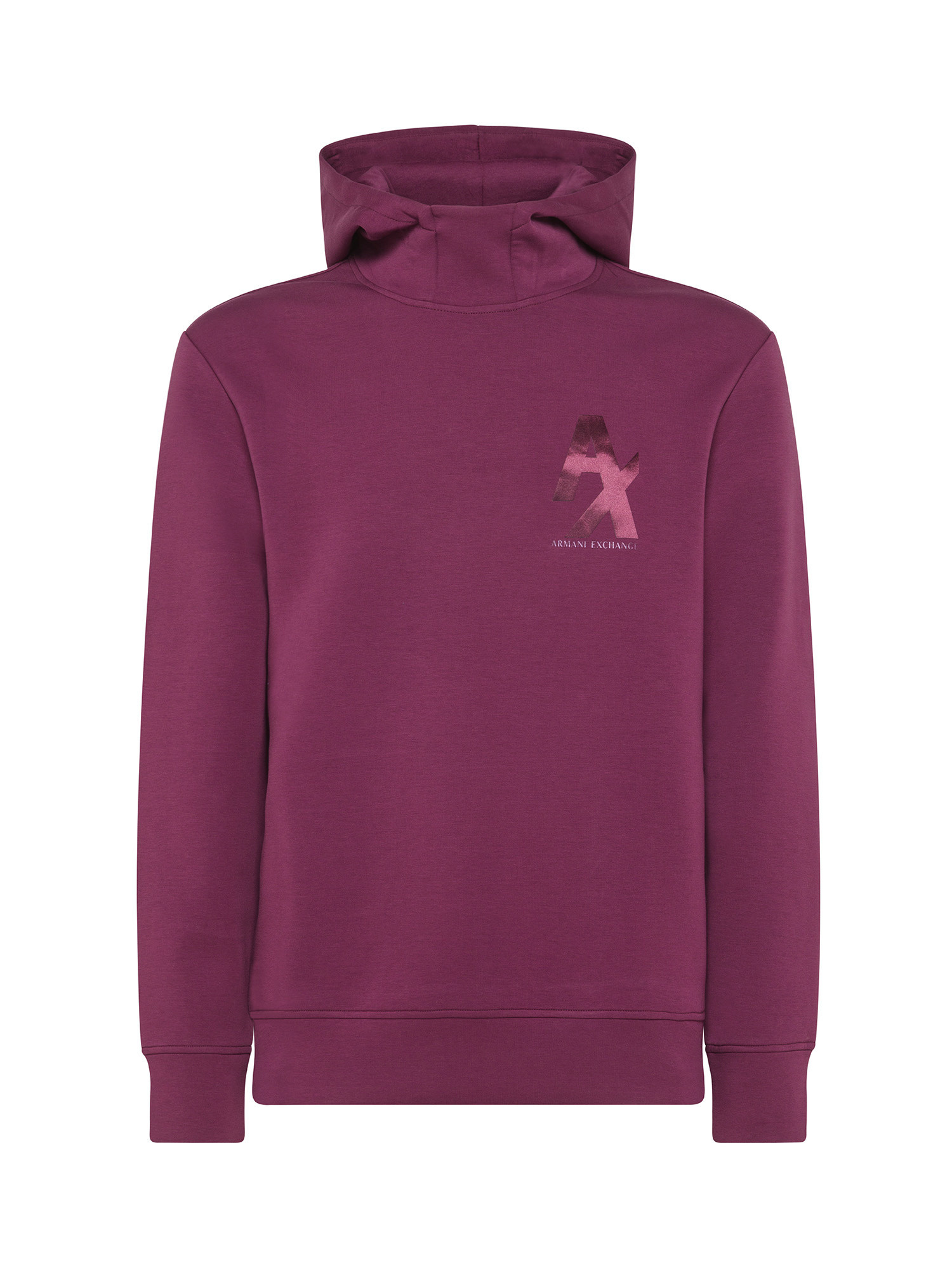 Armani Exchange - Sweatshirt with hood and logo, Red Bordeaux, large image number 0