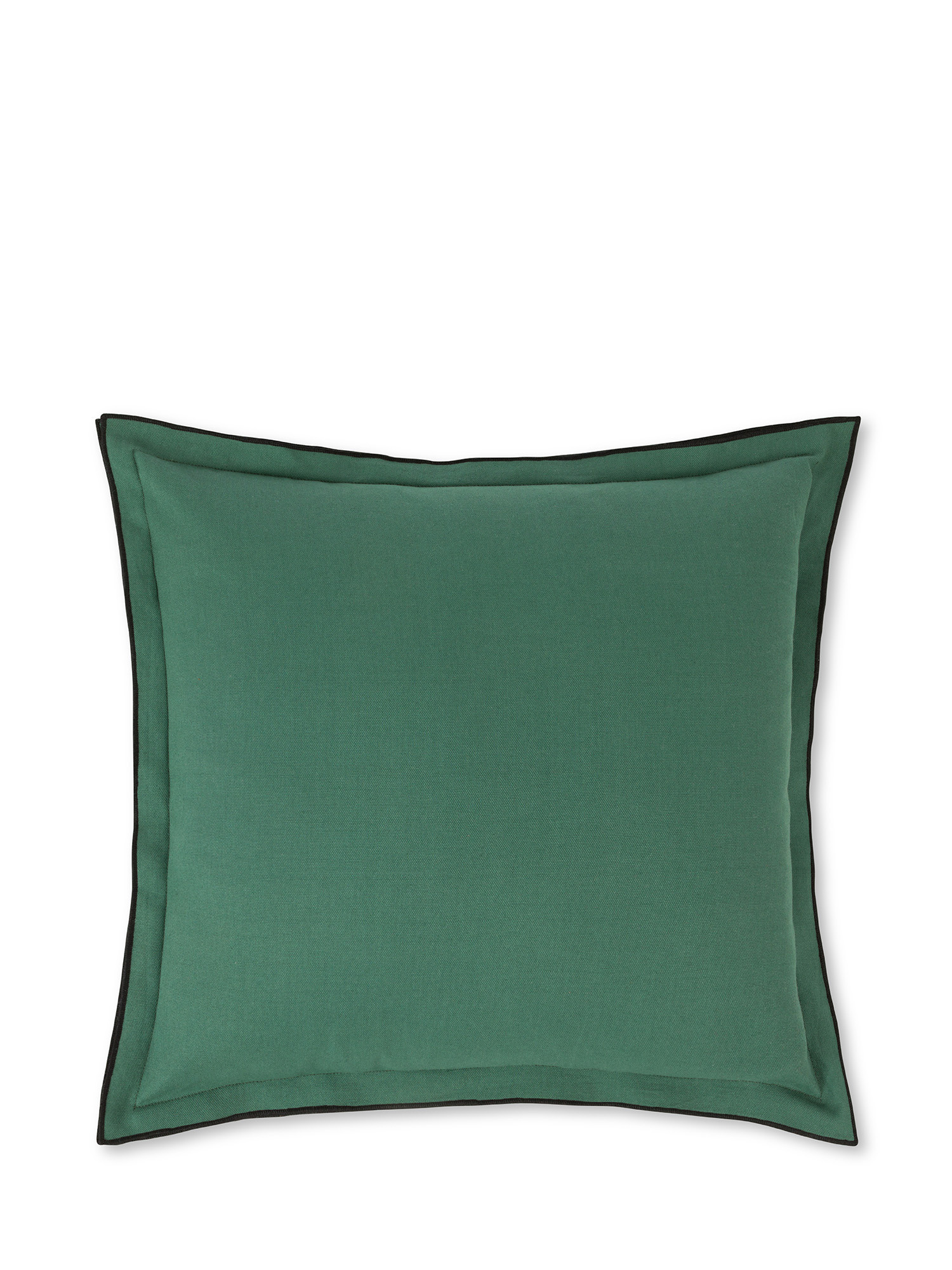 Cotton cushion with overlock border 45x45cm, Green, large image number 0