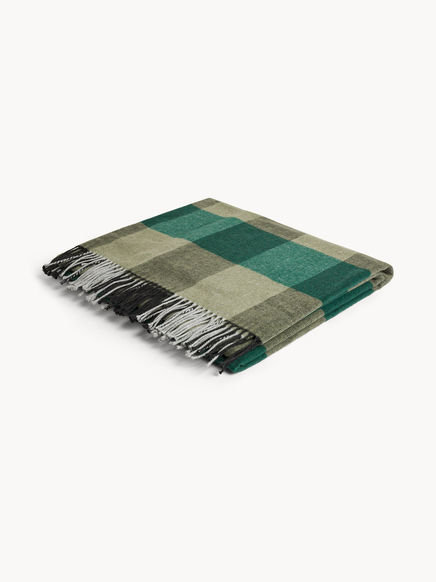 Plaid a quadri made in Italy, Verde, large image number 0