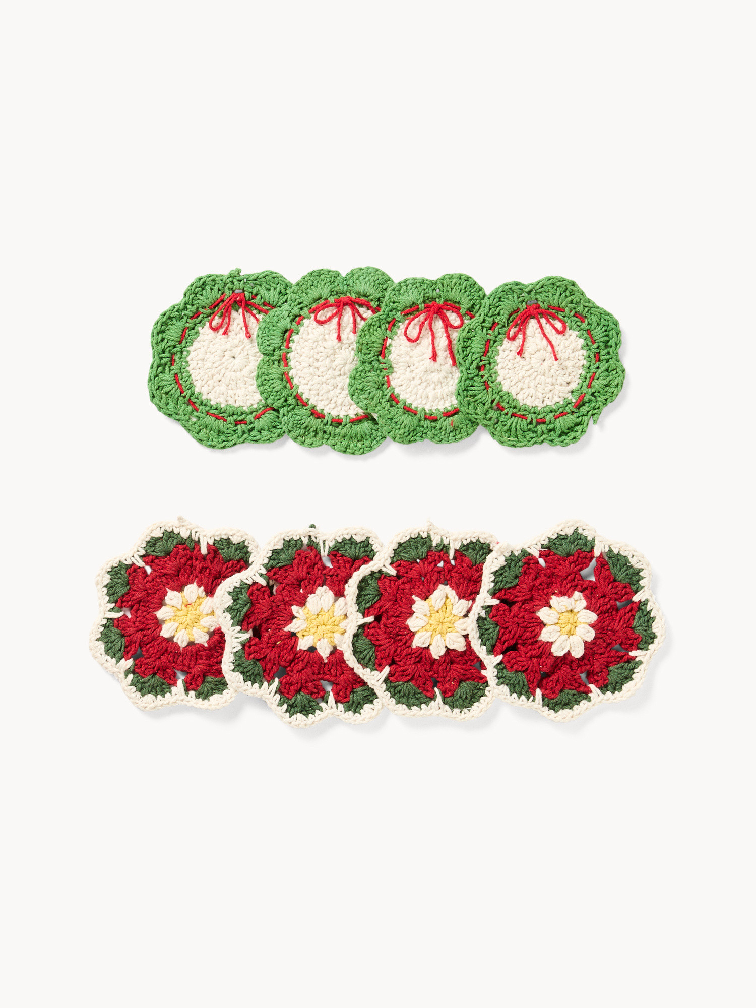 Set of 4 pure cotton crochet coasters, Multicolor, large image number 0