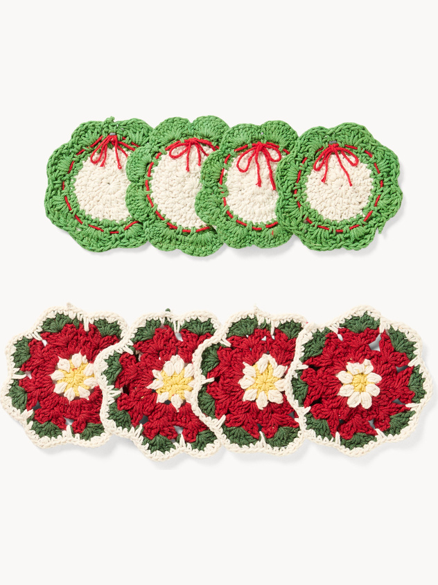 Set di 4 sottobicchieri crochet in puro cotone