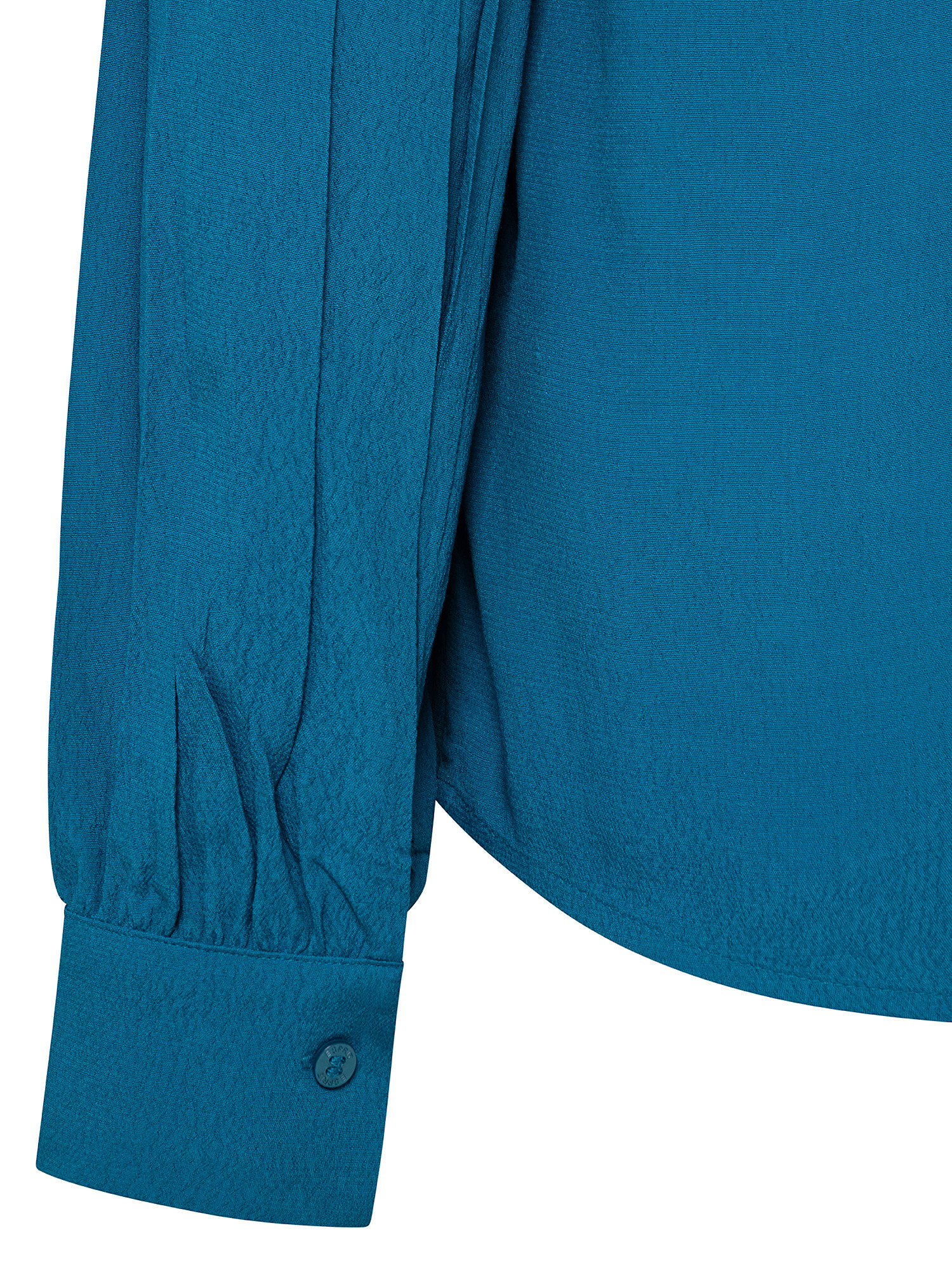 Solid color blouse in viscose, Turquoise, large image number 2