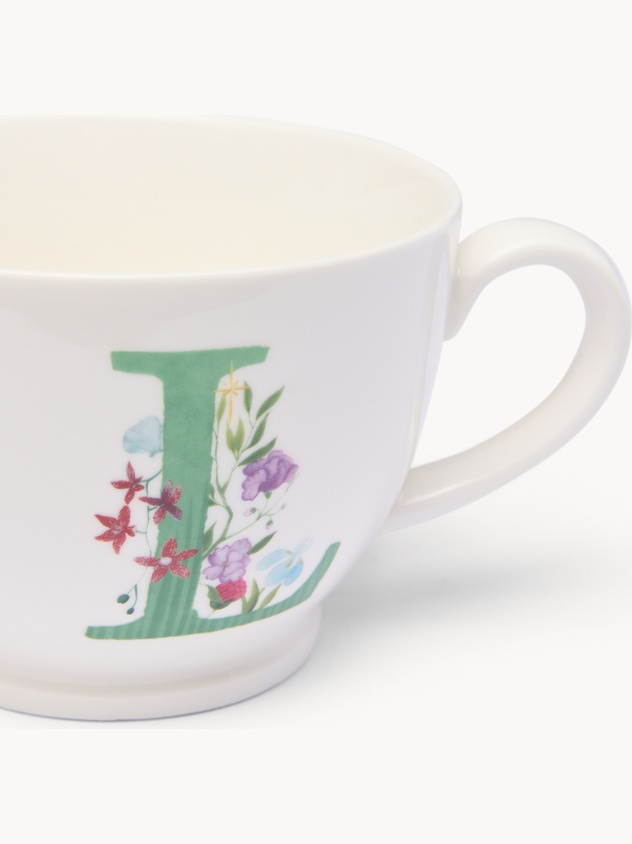 Tazza da colazione in new bone china lettera L