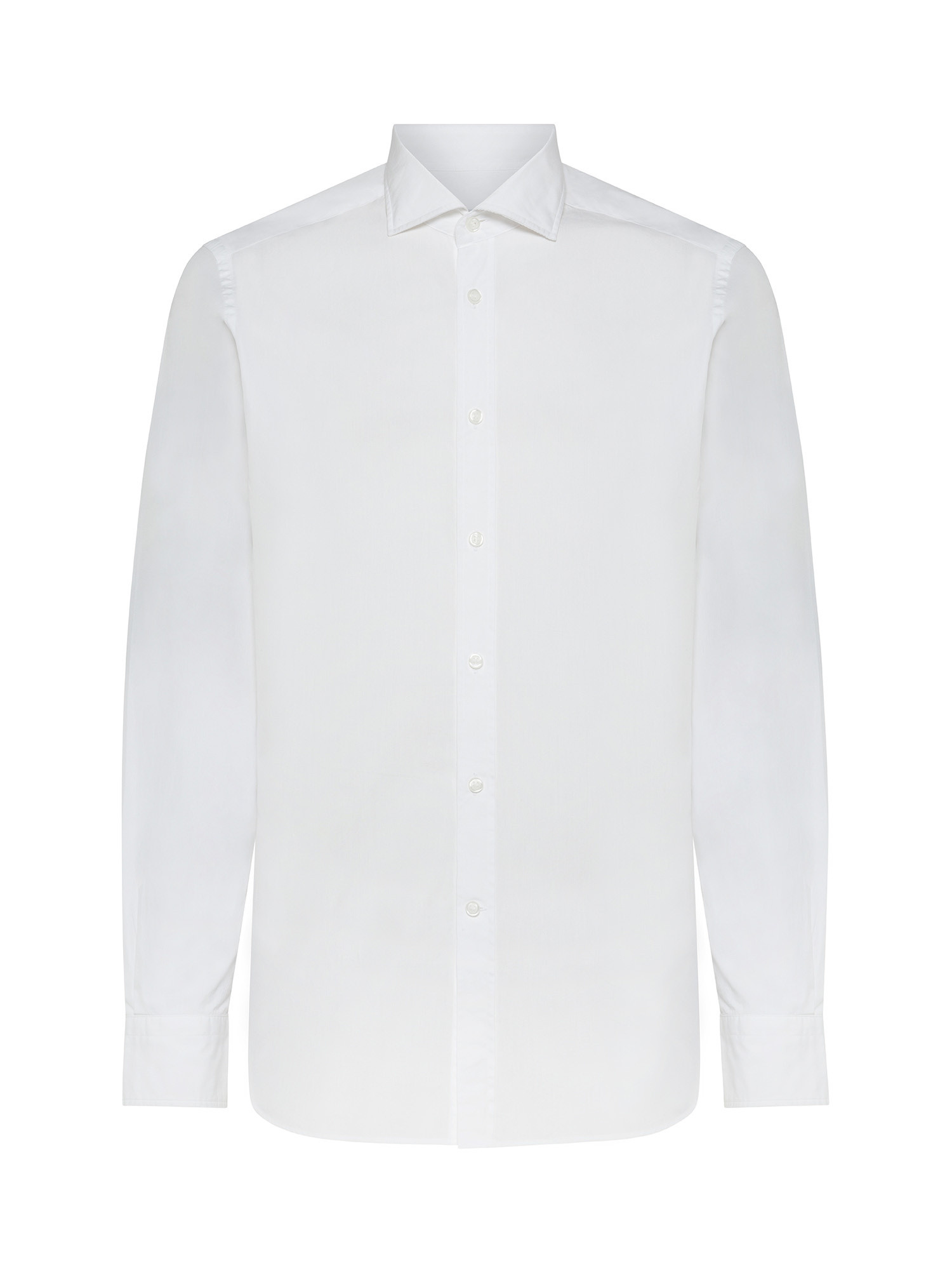 Luca D'Altieri - Camicia slim fit in puro cotone, Bianco, large image number 0