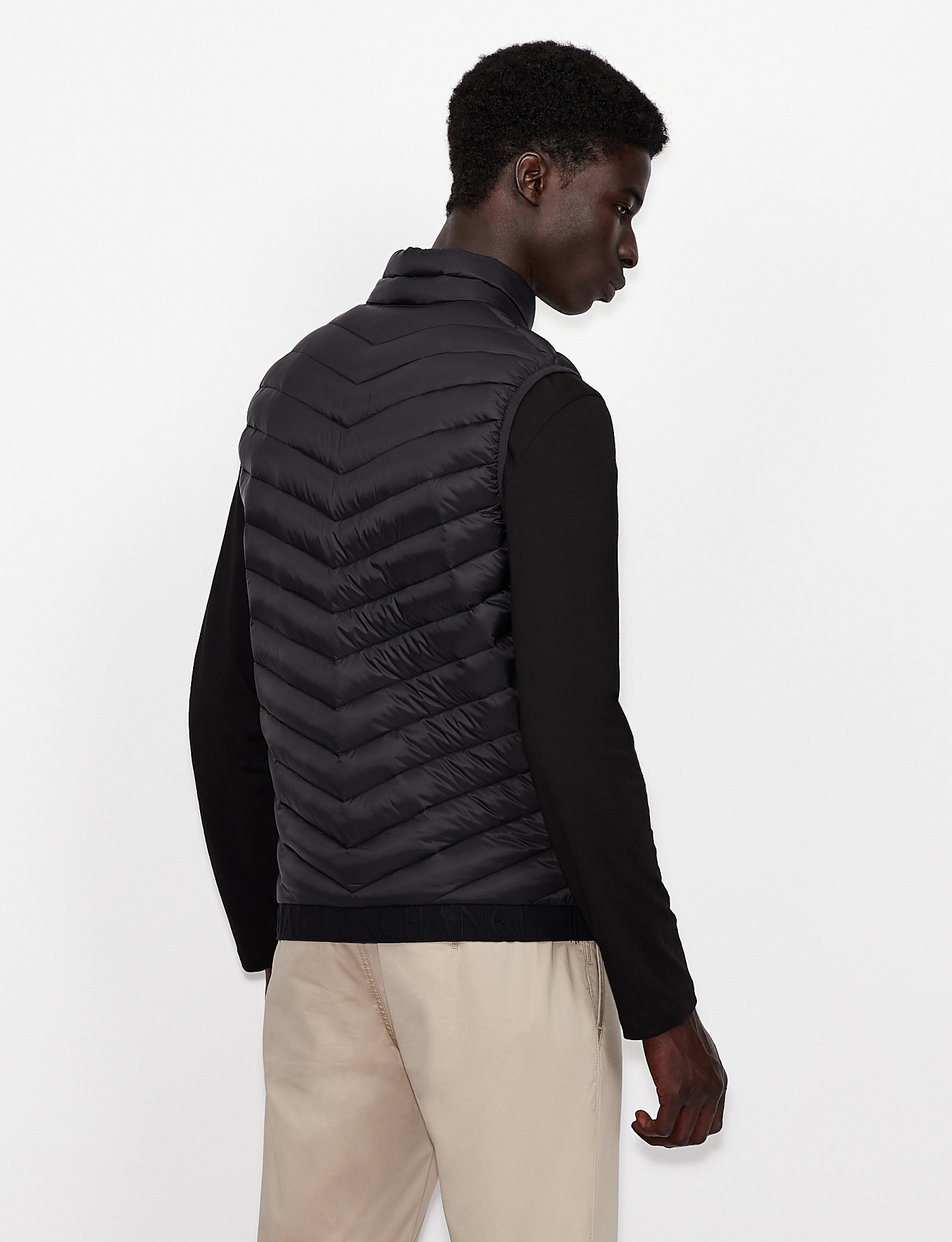 Armani Exchange - Padded sleeveless down jacket, Black, large image number 3