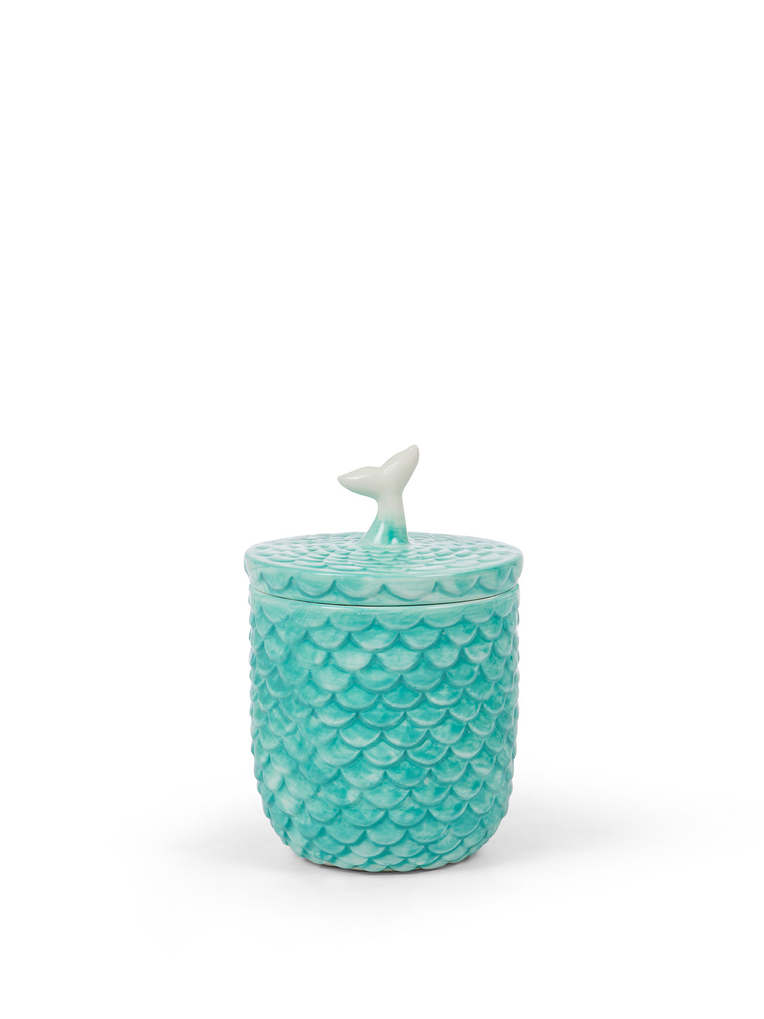 Scale decorated jar, Teal, large image number 0