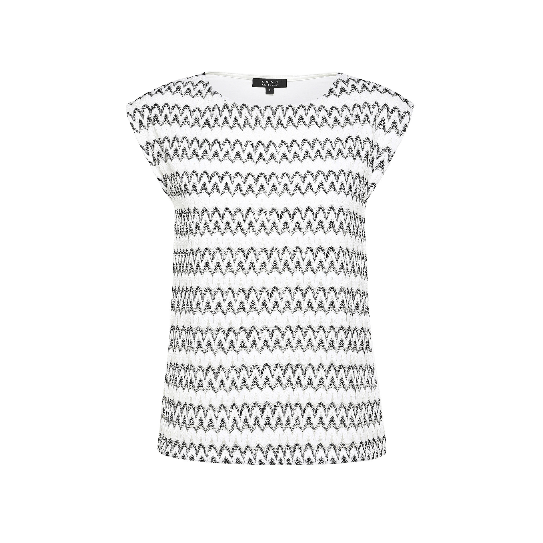 T-shirt fantasia zig-zag Koan, Bianco, large image number 0