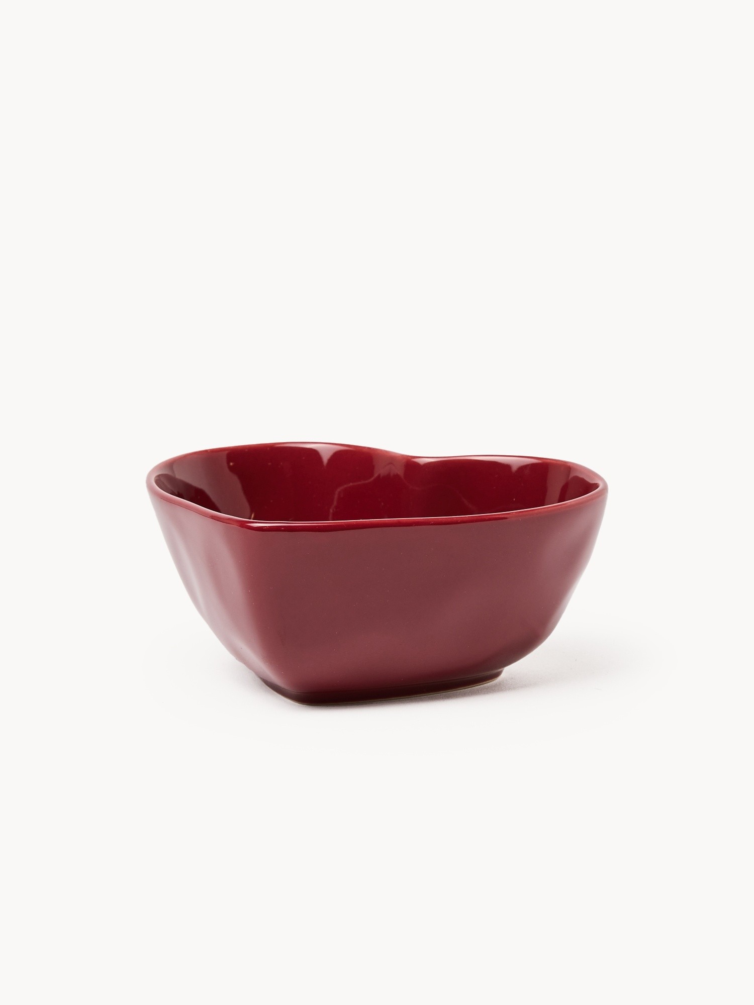 Heart-shaped ceramic small bowl, Red Bordeaux, large image number 0