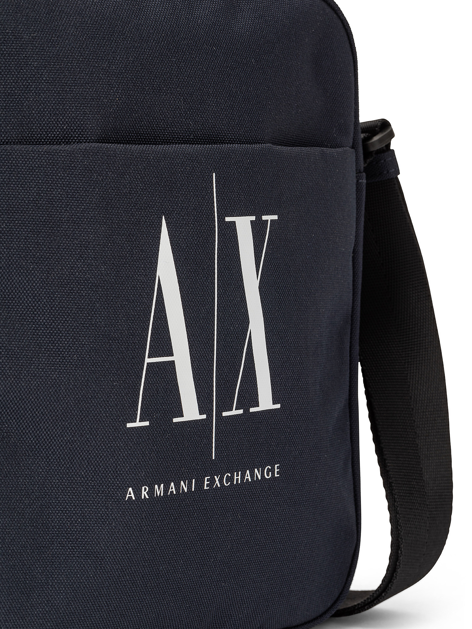 Armani Exchange - Tracolla in nylon con logo a contrasto, Blu scuro, large image number 2