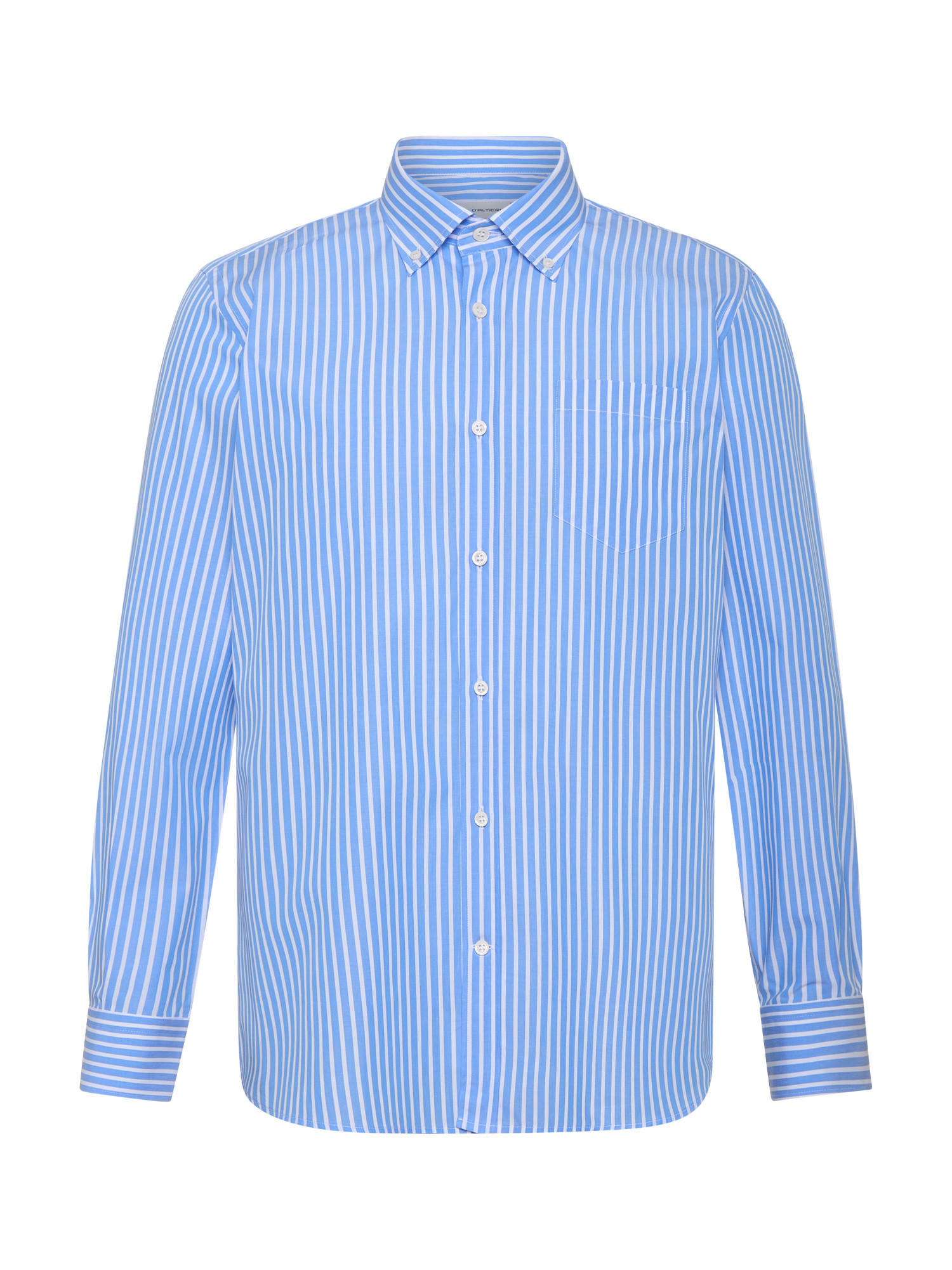 Luca D'Altieri - Regular fit casual shirt in pure cotton poplin, Light Blue, large image number 1