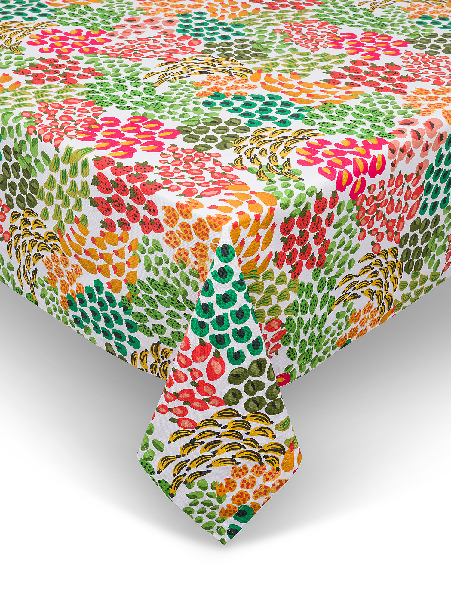 Panama cotton tablecloth with fruit print, Multicolor, large image number 0