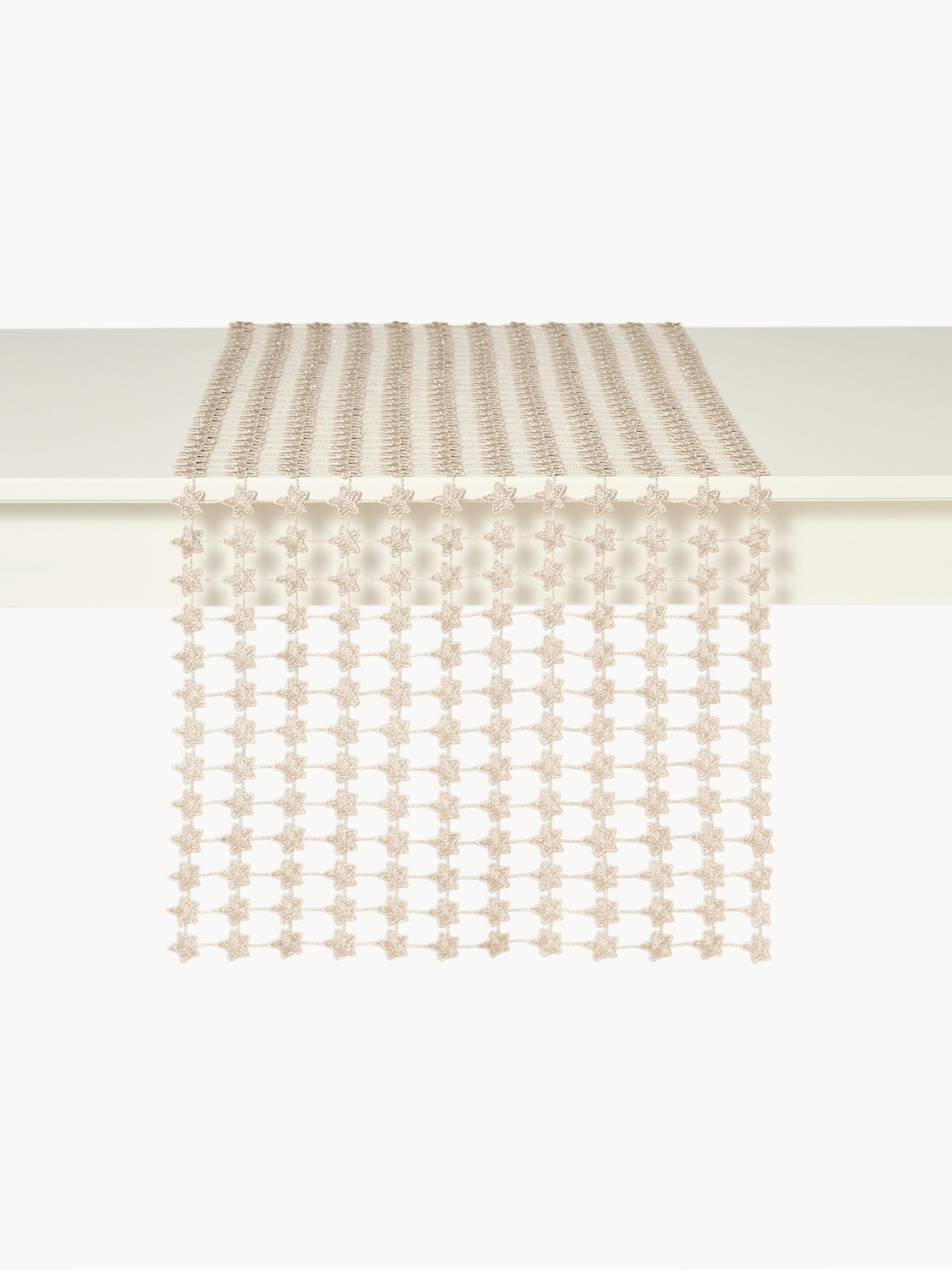 Perforated silver lurex tablecloth, Silver Grey, large image number 1