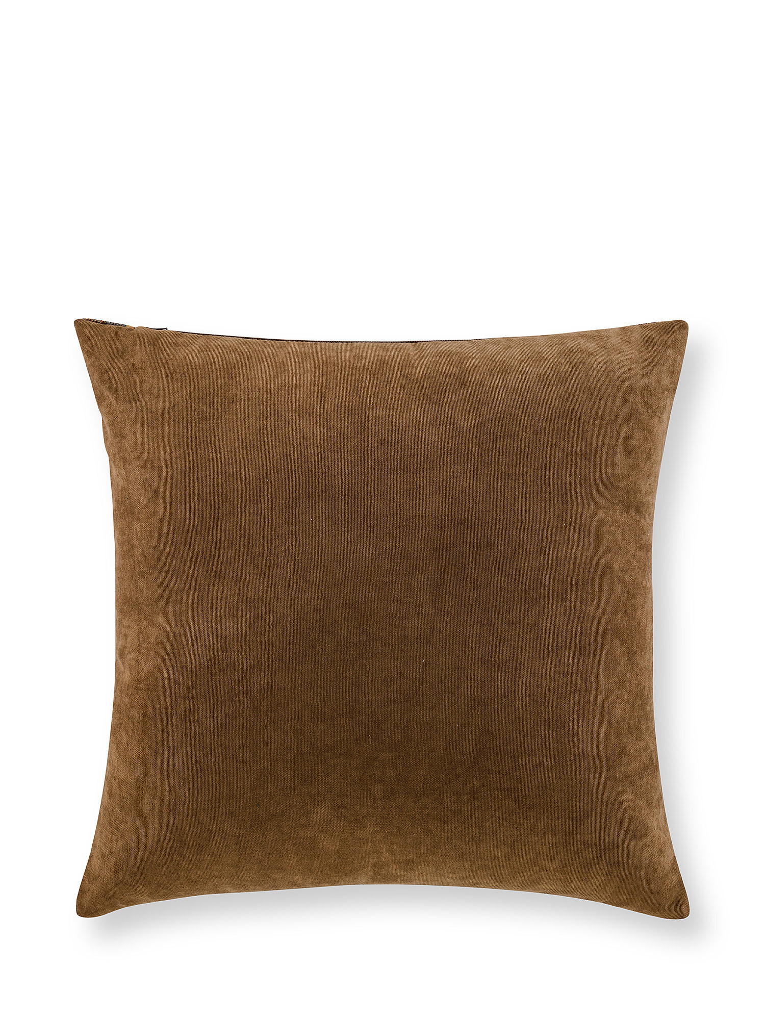 Square print cushion 45x45cm, Brown, large image number 1