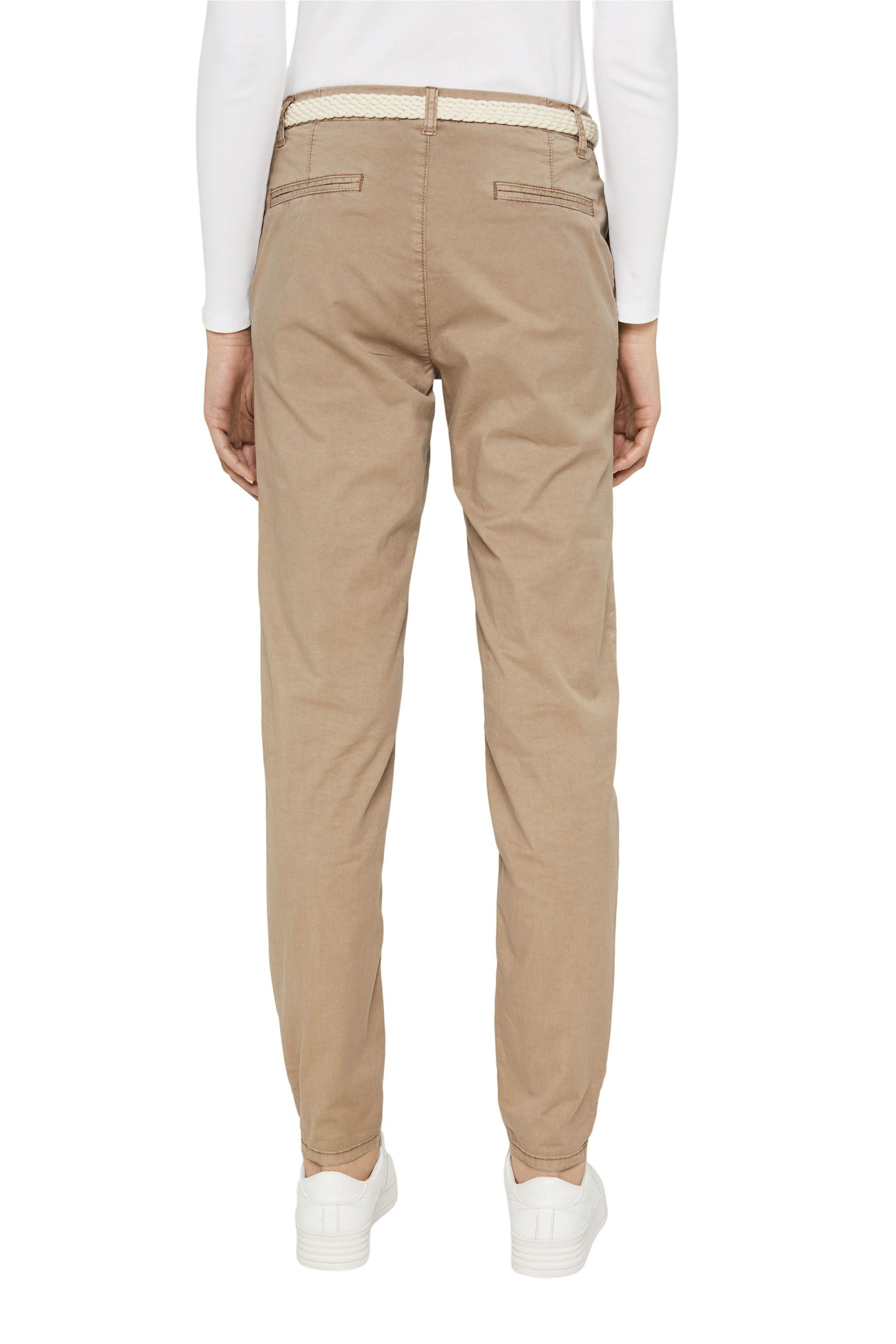 Chino trousers with woven belt, Nougat Beige, large image number 2