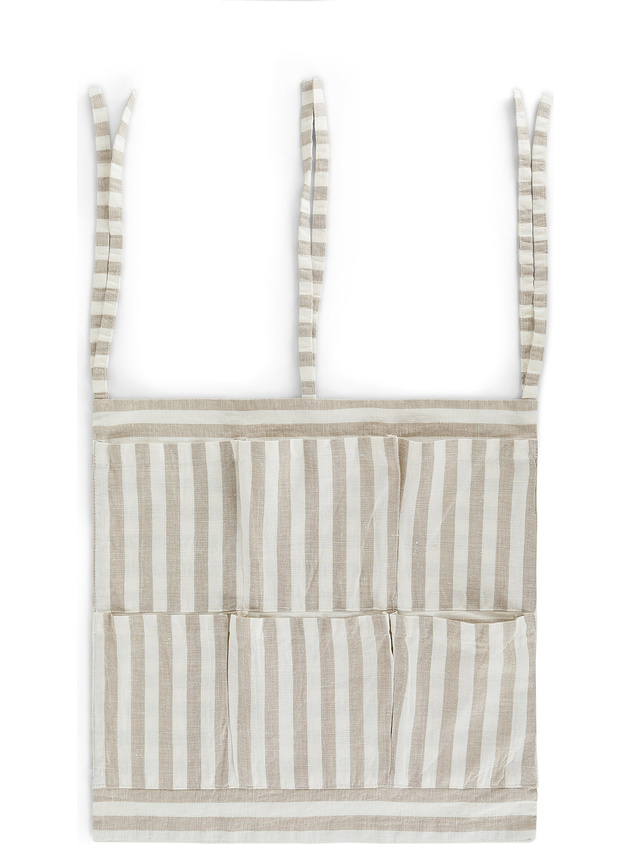 Linen and cotton striped accessory holder