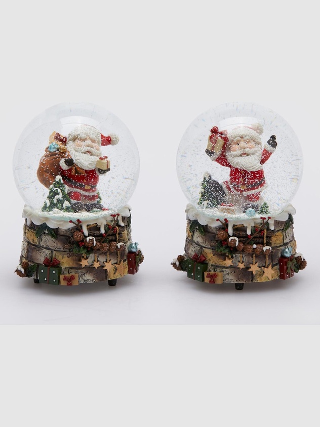 Music box with water globe with Christmas motifs