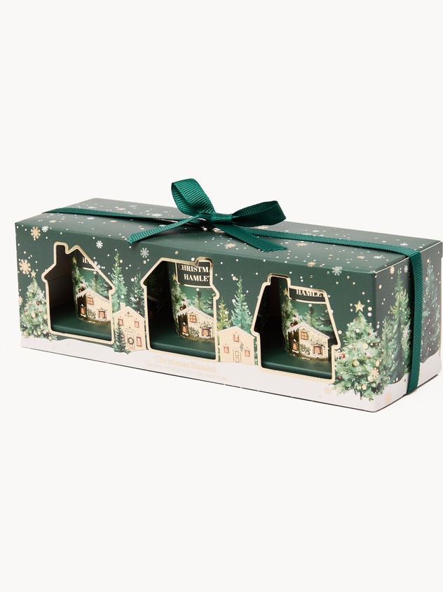 Set of 3 scented candles in a gift box