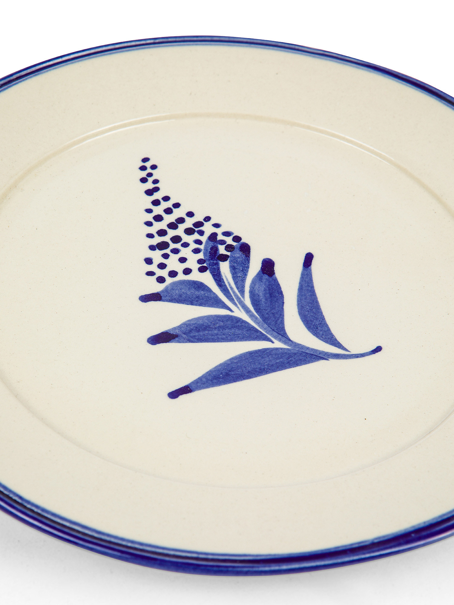 Piatto frutta ceramica motivo fiori, Blu, large image number 1