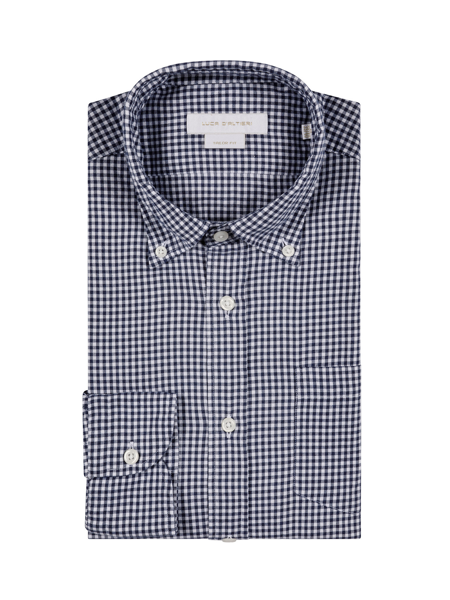 Camicia tailor fit in morbida flanella di cotone organico, Blu, large image number 2