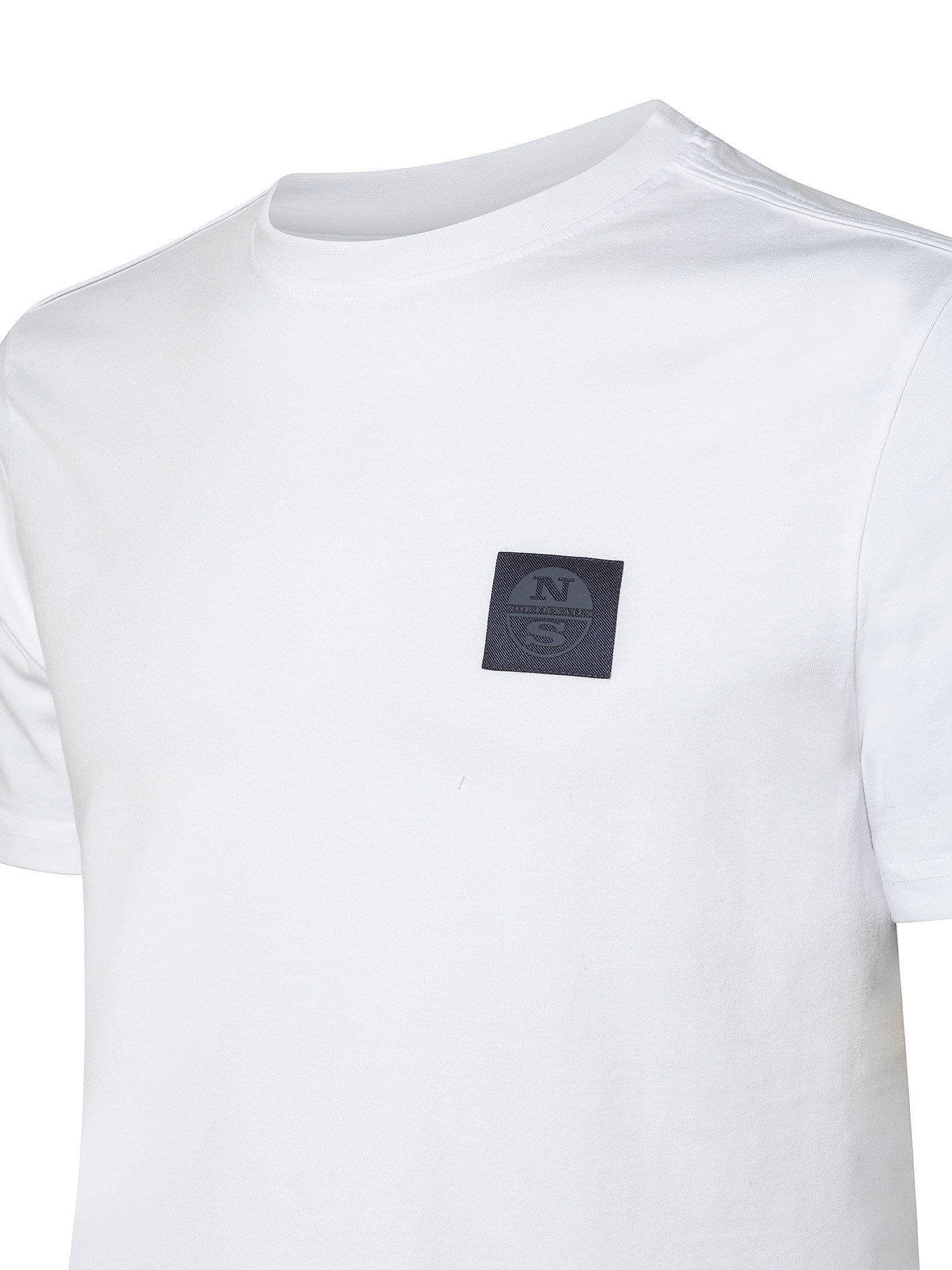 T-shirt manica corta con logo, Bianco, large image number 2