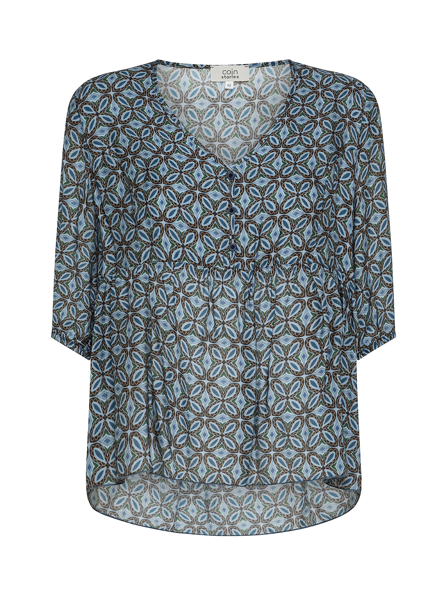Printed blouse, Blue, large image number 0