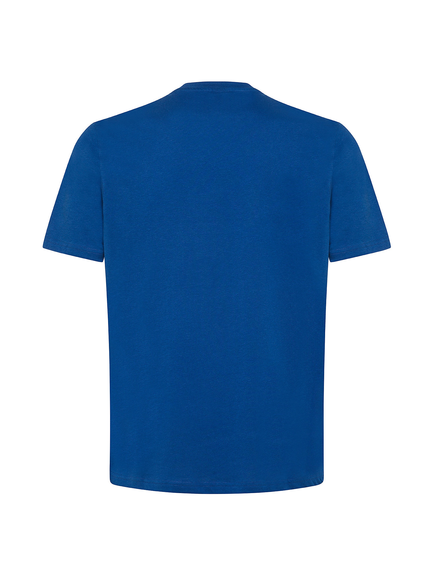 North sails - T-shirt in jersey di cotone organico con maxi logo stampato, Blu elettrico, large image number 1
