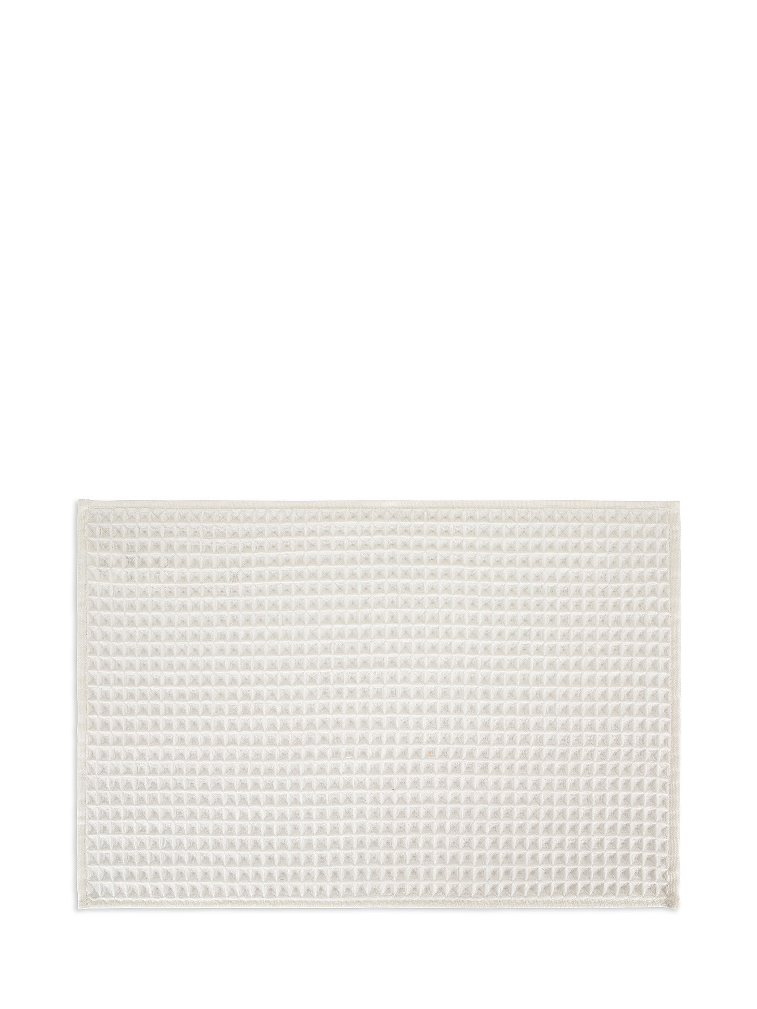 Set of 2 solid color honeycomb cotton towels, White, large image number 2