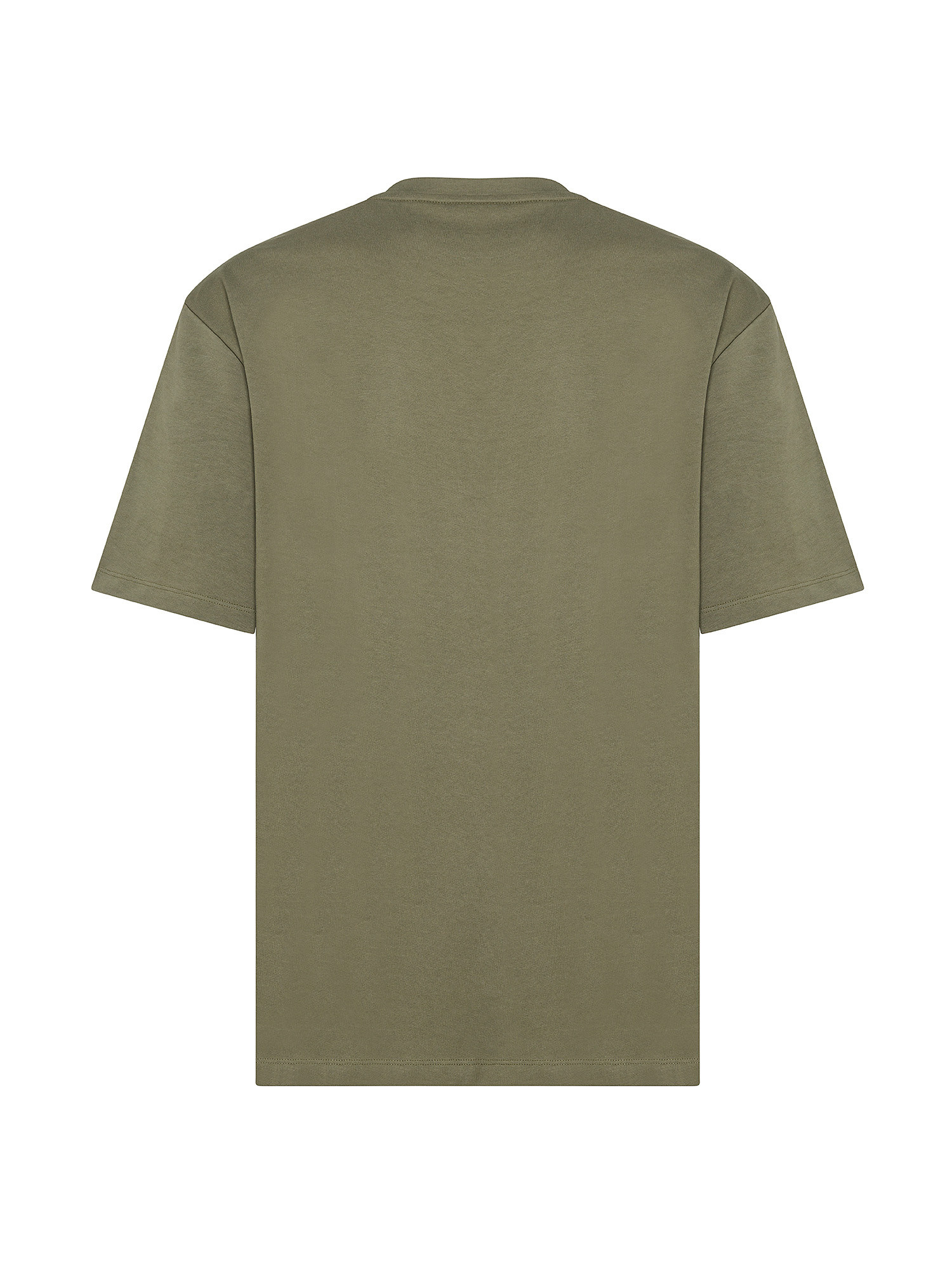 Hugo - T-shirt con stampa logo in cotone, Verde scuro, large image number 1