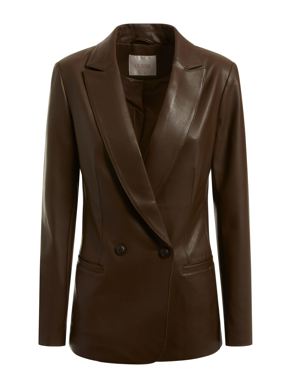 Faux leather blazer, Brown, large image number 0