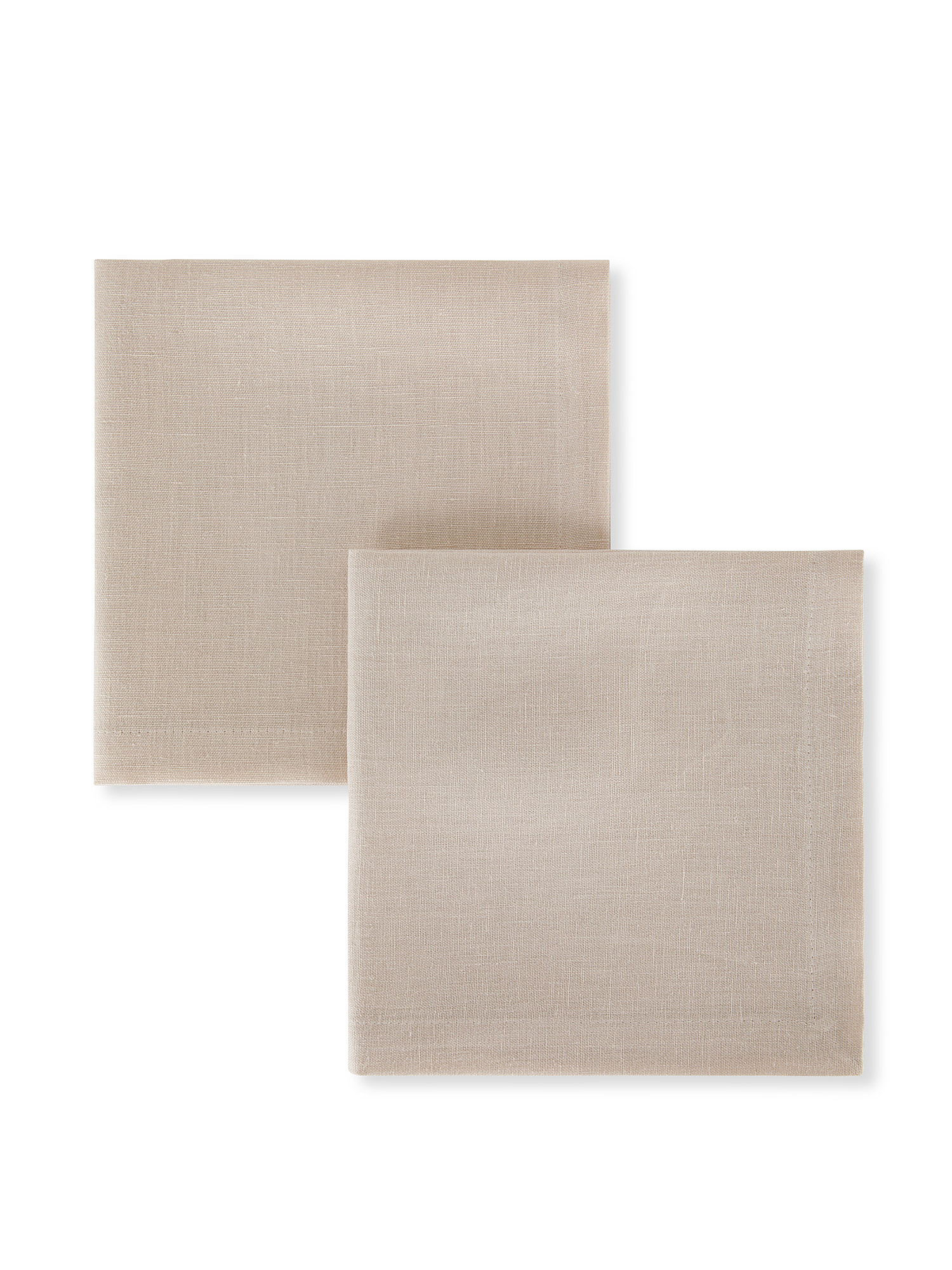 Set of 2 pure linen napkins, White, large image number 0