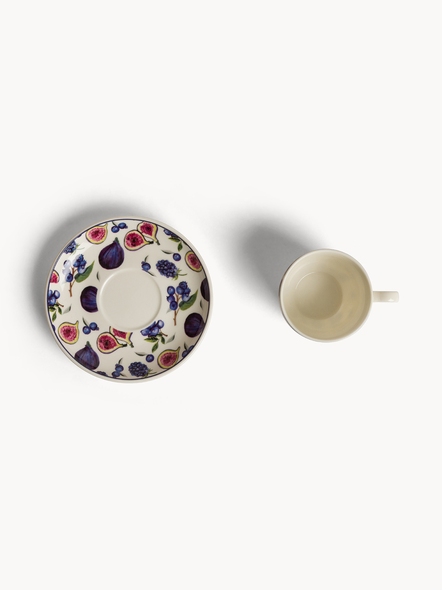 Tazza caffè new bone china motivo fichi, Multicolor, large image number 1