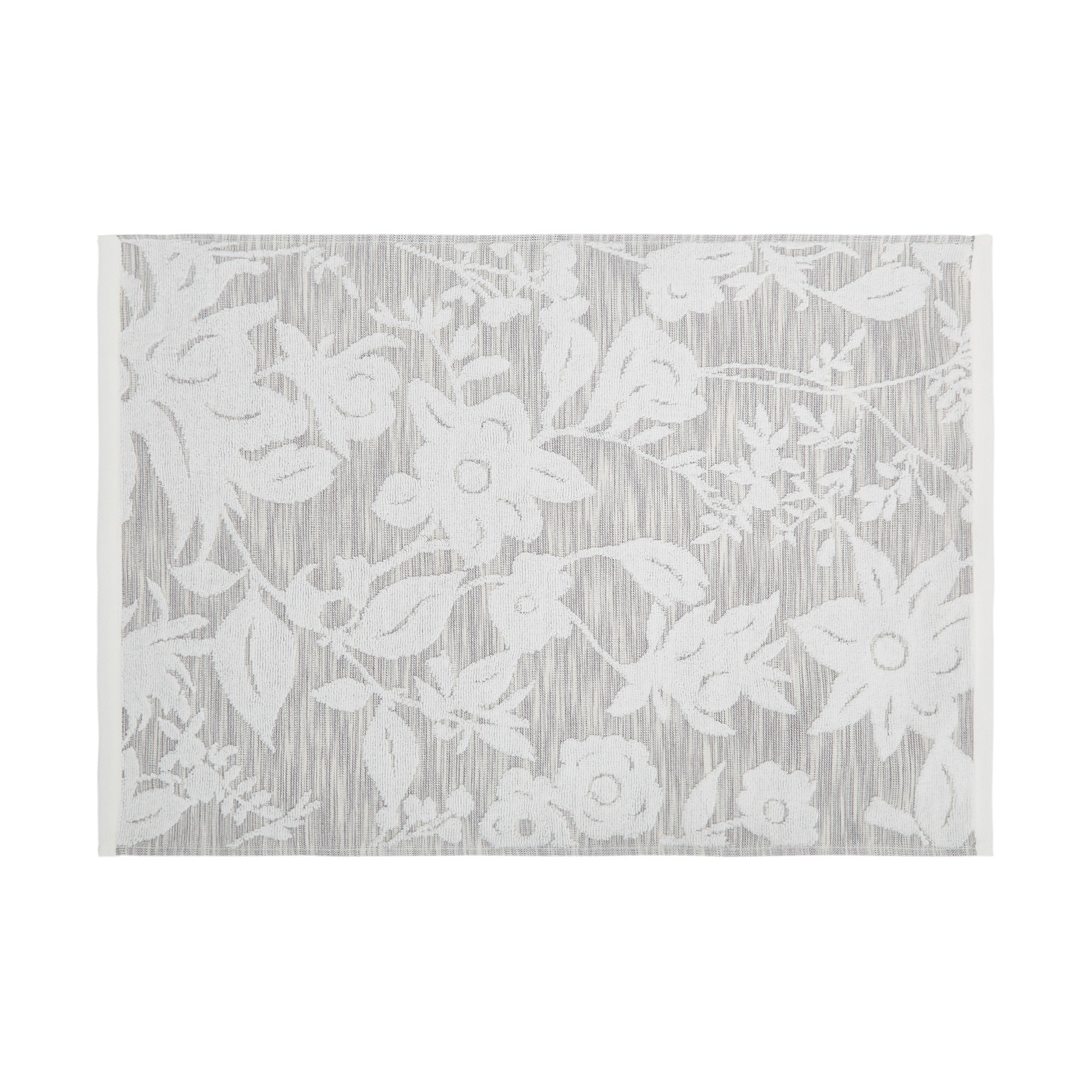 Portofino cotton jacquard towel with floral motif, Light Grey, large image number 1
