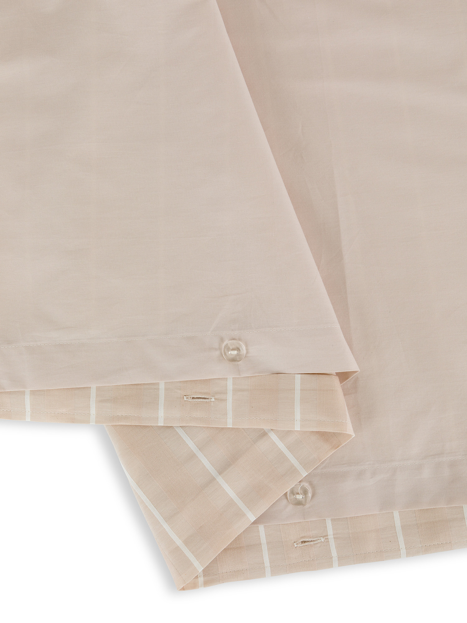 Parure copripiumino cotone tinto filo a righe, Beige, large image number 1