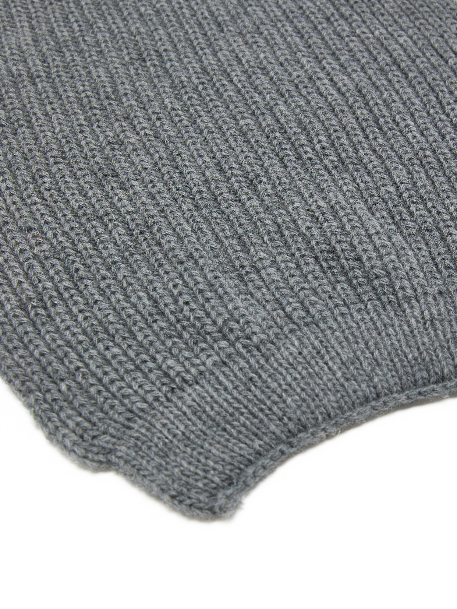 Luca D'Altieri - English rib stitch scarf, Grey, large image number 1