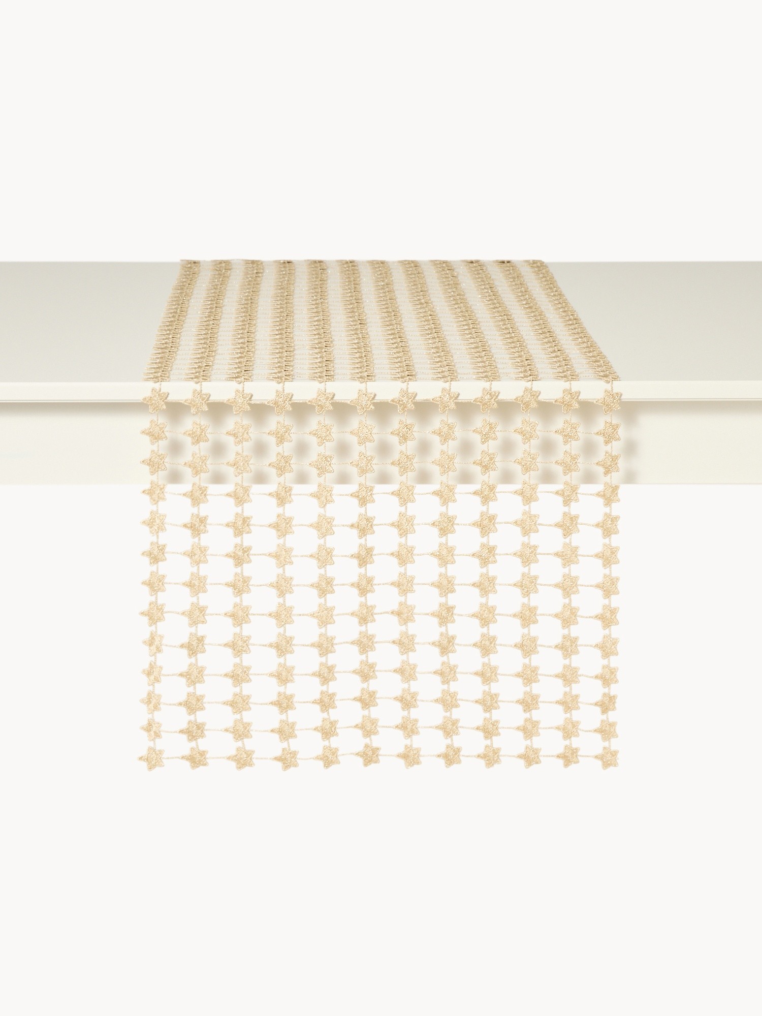 Perforated gold lurex tablecloth, Gold, large image number 1