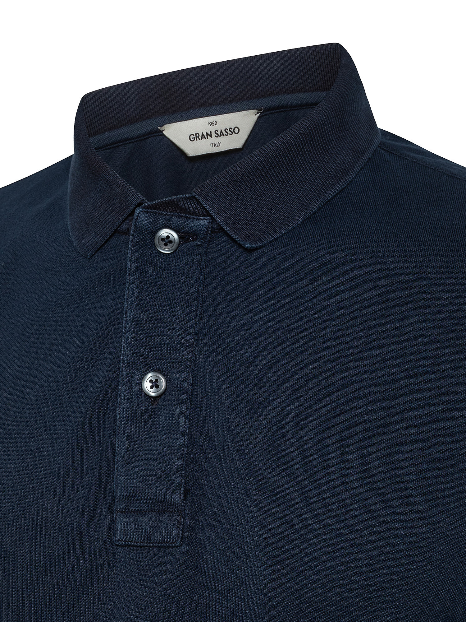 Vintage effect short sleeve polo shirt, Dark Blue, large image number 2
