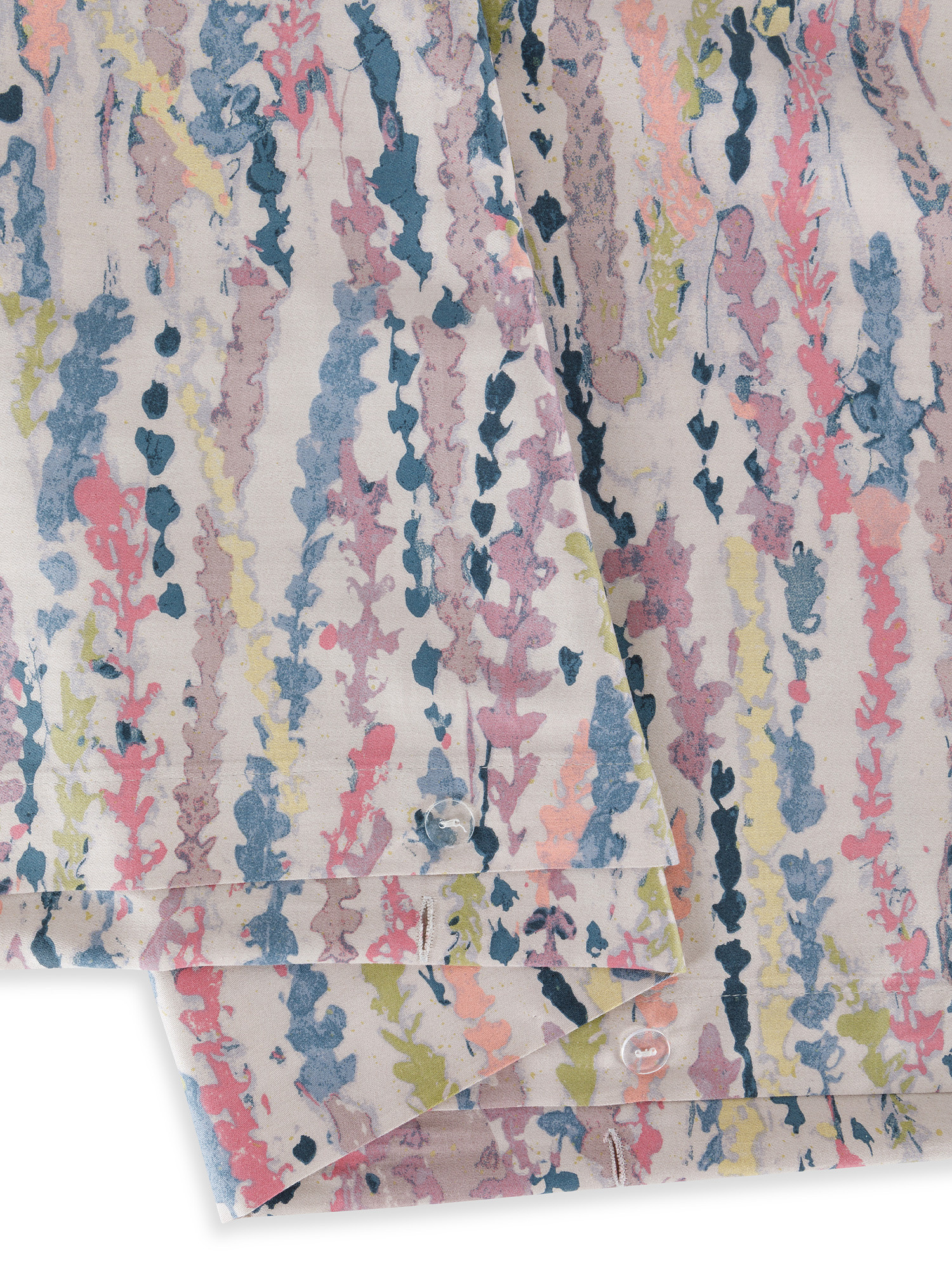 Duvet cover set in cotton satin with gladioli motif, Multicolor, large image number 1