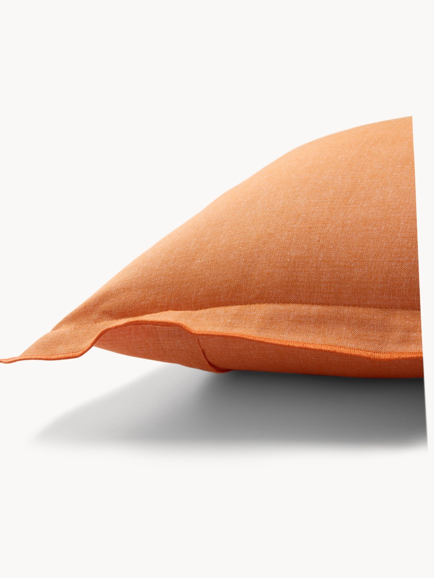 Chambray Cotton Pillow 35x50cm - Introductory Price, Orange, large image number 2